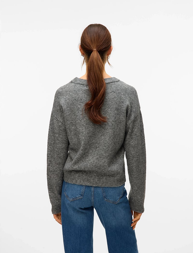 Vero Moda - VMAMOREMIO LS O-NECK PULLOVER BOO - pullover - medium grey melange - 2