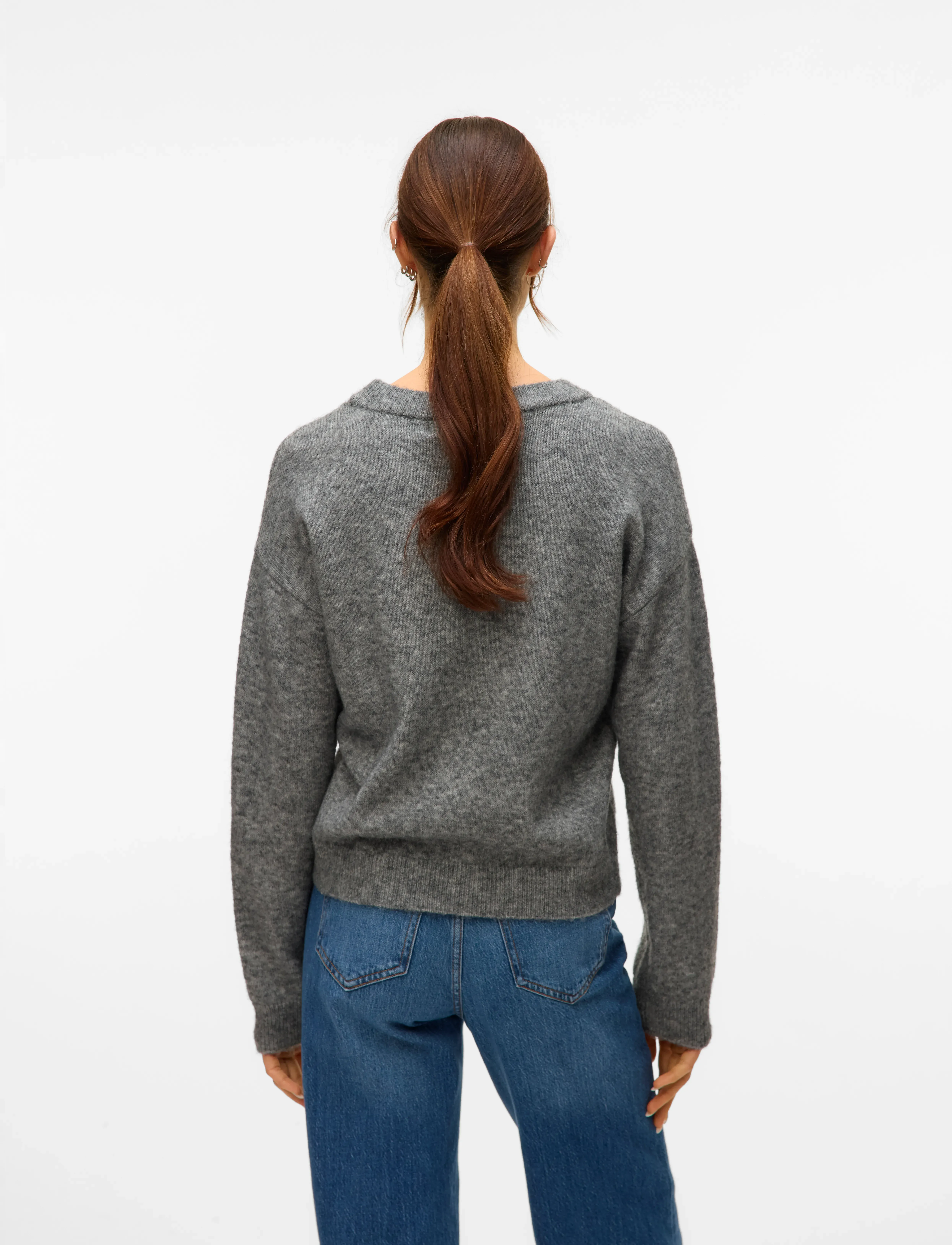 Vero Moda - VMAMOREMIO LS O-NECK PULLOVER BOO - laagste prijzen - medium grey melange - 2