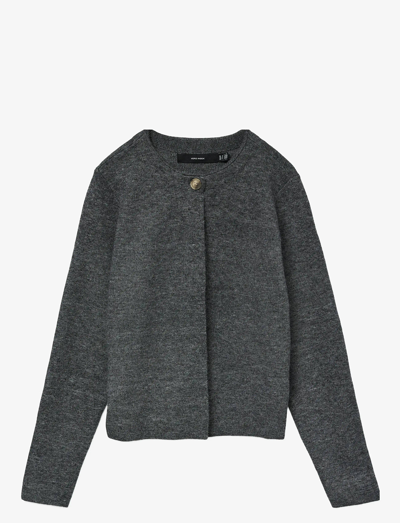 Vero Moda - VMMARINA LS O-NECK CARDIGAN BOO - cardigans - dark grey melange - 1