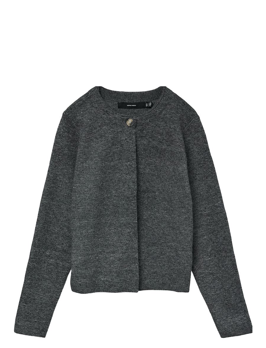 Vero Moda - VMMARINA LS O-NECK CARDIGAN BOO - gilets - dark grey melange - 1