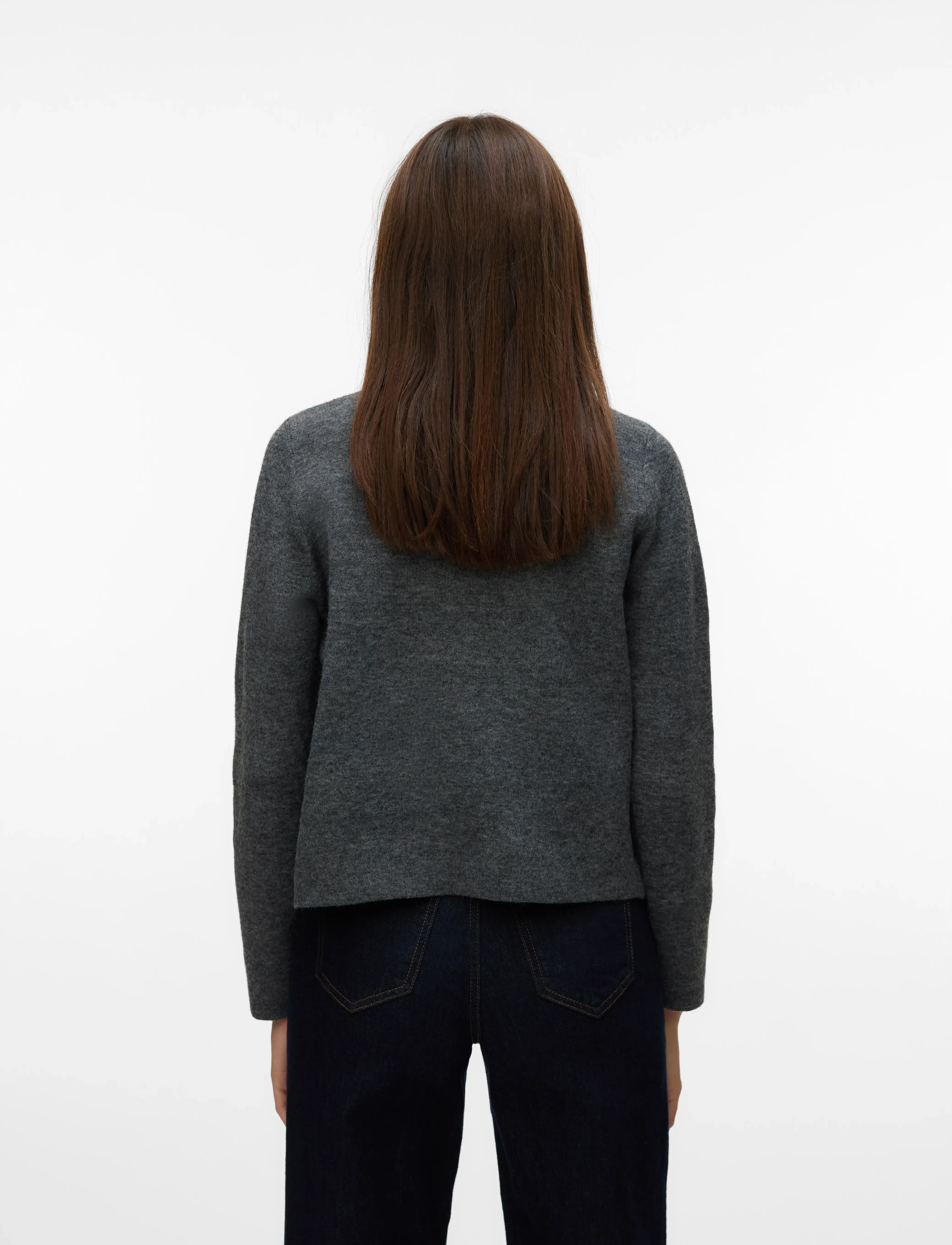 Vero Moda - VMMARINA LS O-NECK CARDIGAN BOO - gilets - dark grey melange - 2
