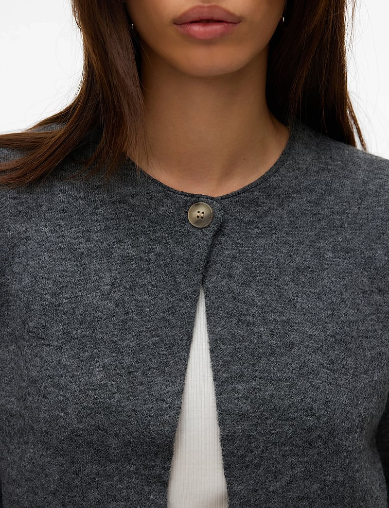 Vero Moda - VMMARINA LS O-NECK CARDIGAN BOO - gebreide vesten - dark grey melange - 5