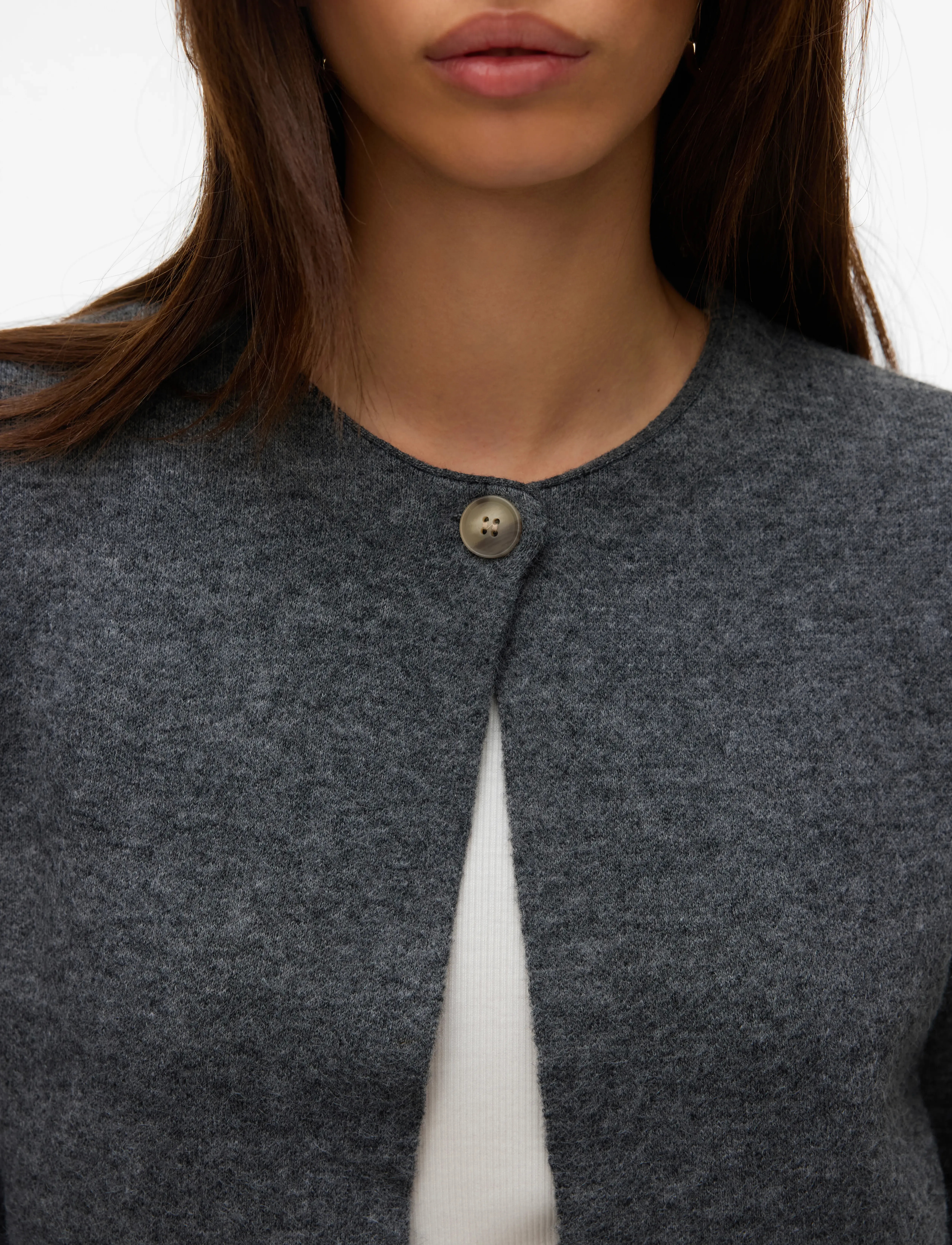 Vero Moda - VMMARINA LS O-NECK CARDIGAN BOO - gilets - dark grey melange - 5