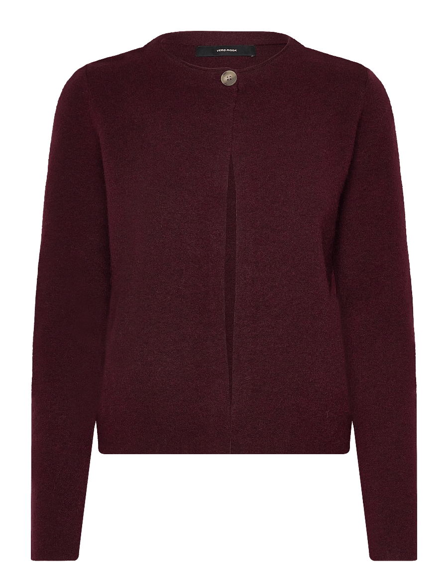 Vero Moda - VMMARINA LS O-NECK CARDIGAN BOO - strickjacken - winetasting - 1