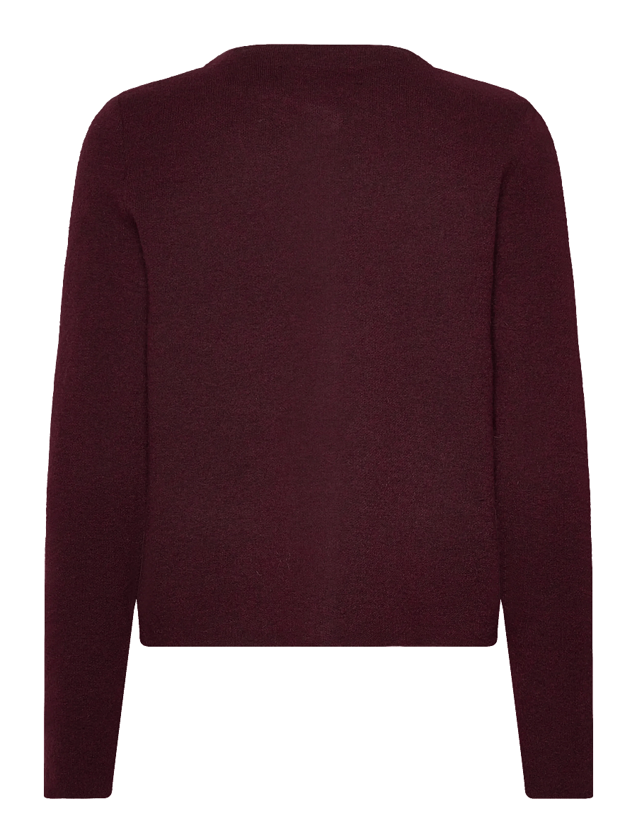Vero Moda - VMMARINA LS O-NECK CARDIGAN BOO - strickjacken - winetasting - 2