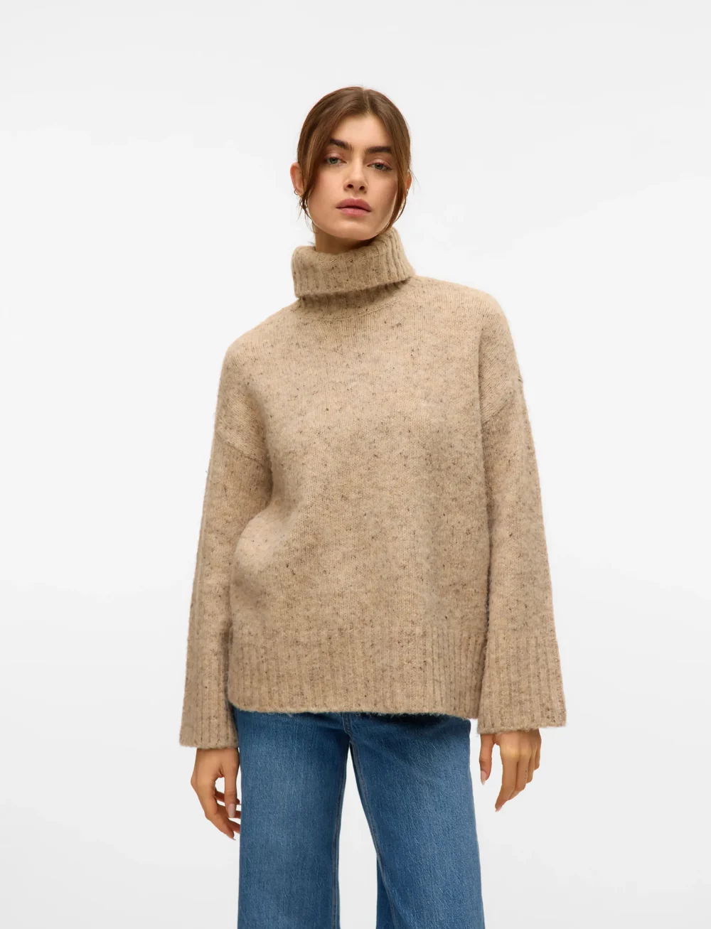 Vero Moda - VMINGRID LS ROLL NECK PULLOVER NOOS - pullover - silver mink - 0