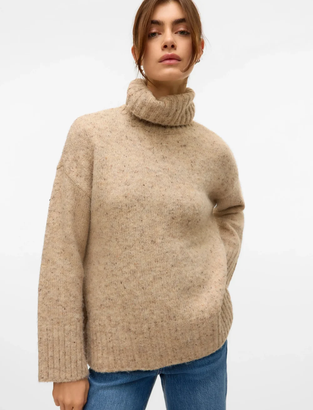 Vero Moda - VMINGRID LS ROLL NECK PULLOVER NOOS - pullover - silver mink - 4