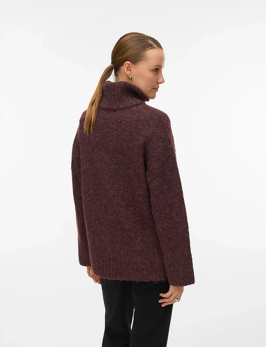 Vero Moda - VMINGRID LS ROLL NECK PULLOVER NOOS - pullover - winetasting - 3