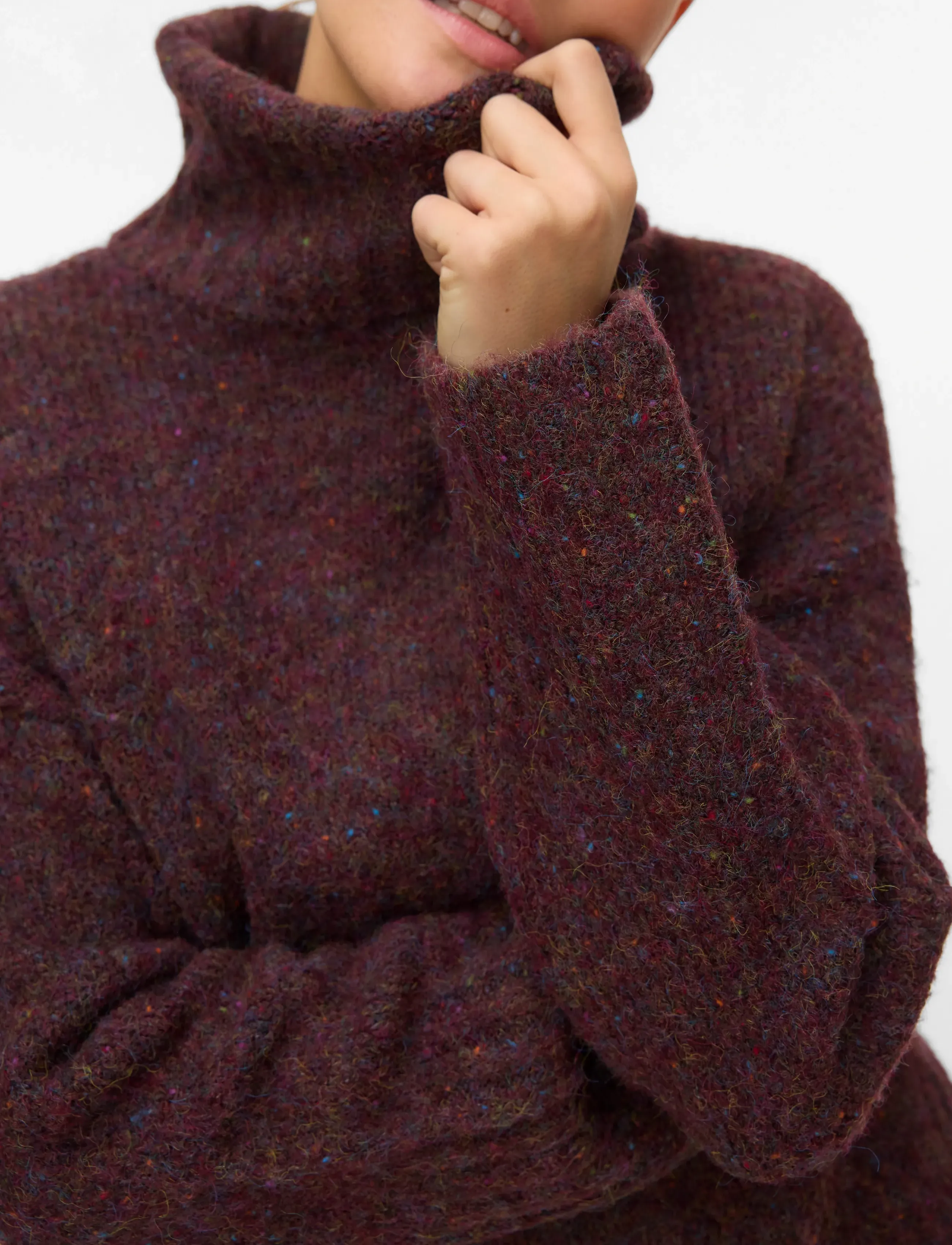 Vero Moda VMINGRID LS ROLL NECK PULLOVER NOOS - For her - WINETASTING / burgundy