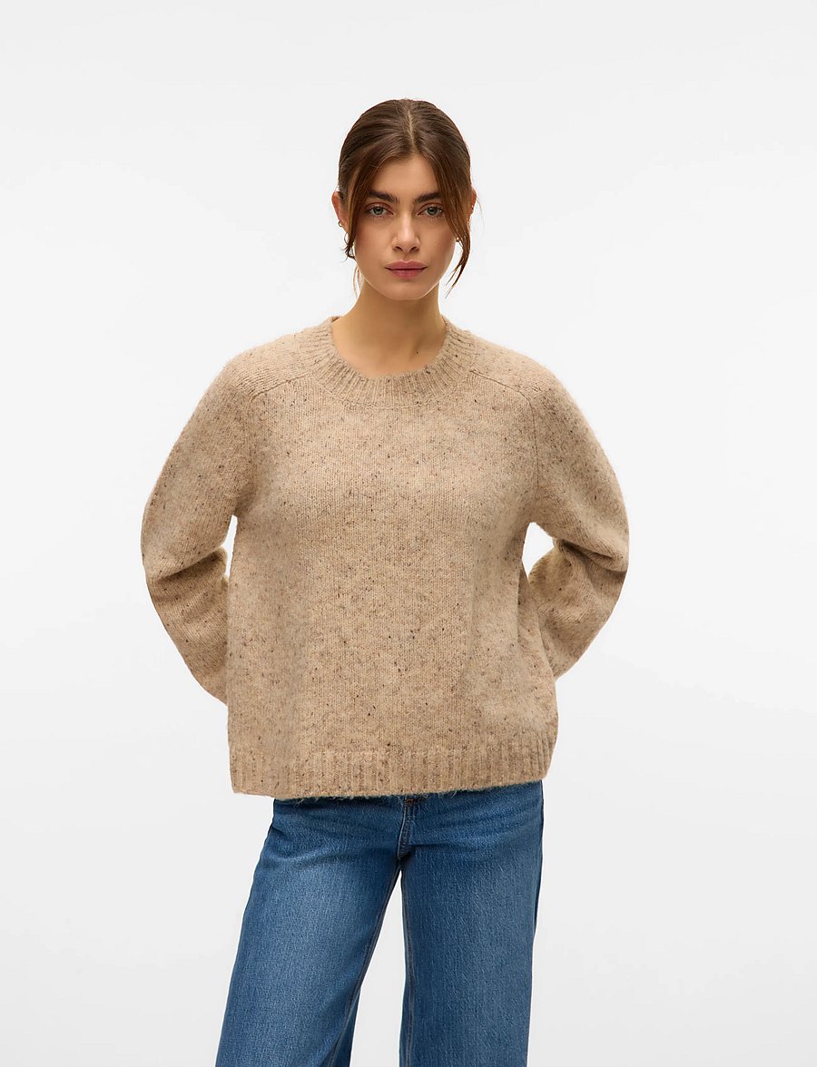 Vero Moda - VMINGRID LS O-NECK PULLOVER - pullover - silver mink - 0