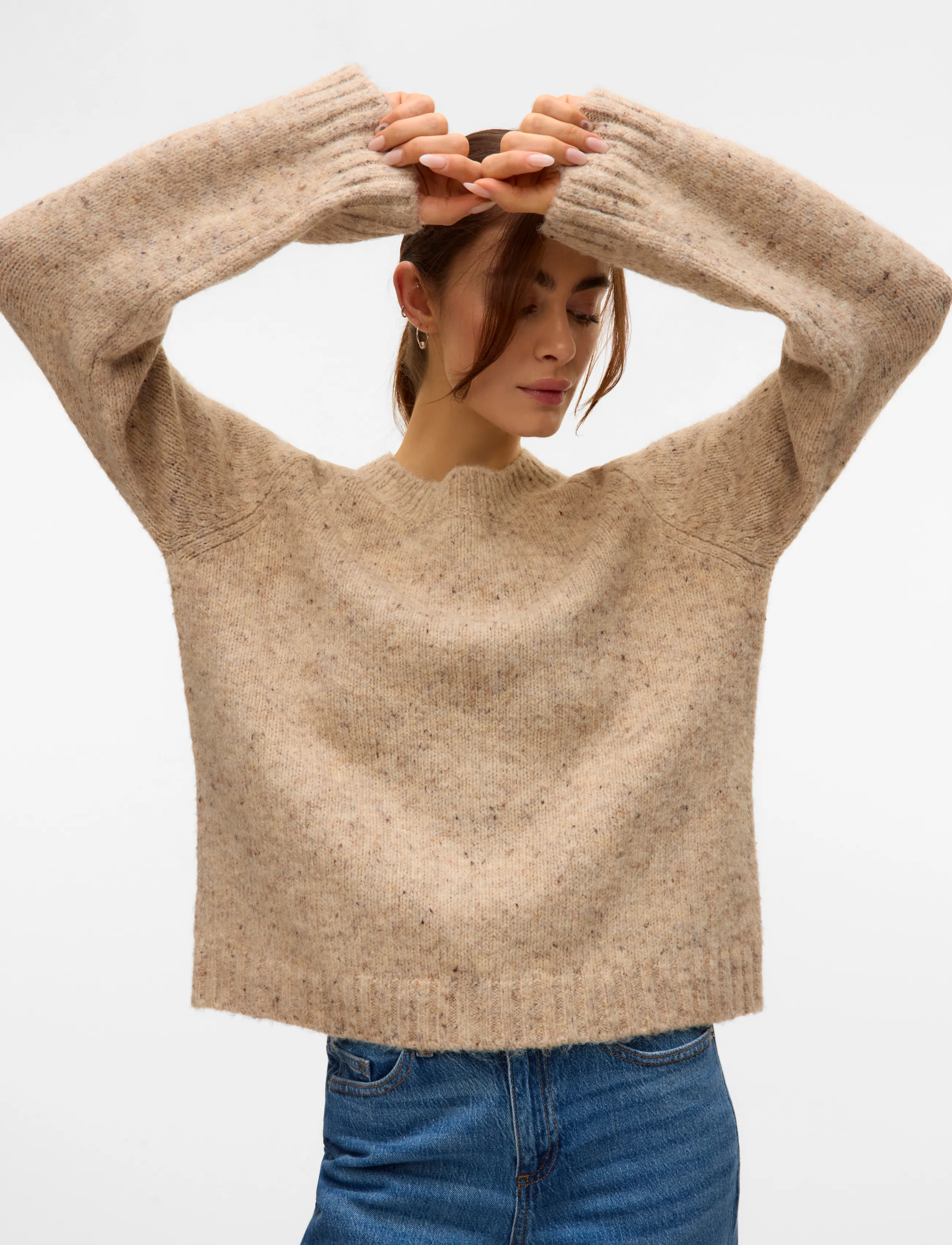 Vero Moda - VMINGRID LS O-NECK PULLOVER - herbstliche kleidung - silver mink - 4