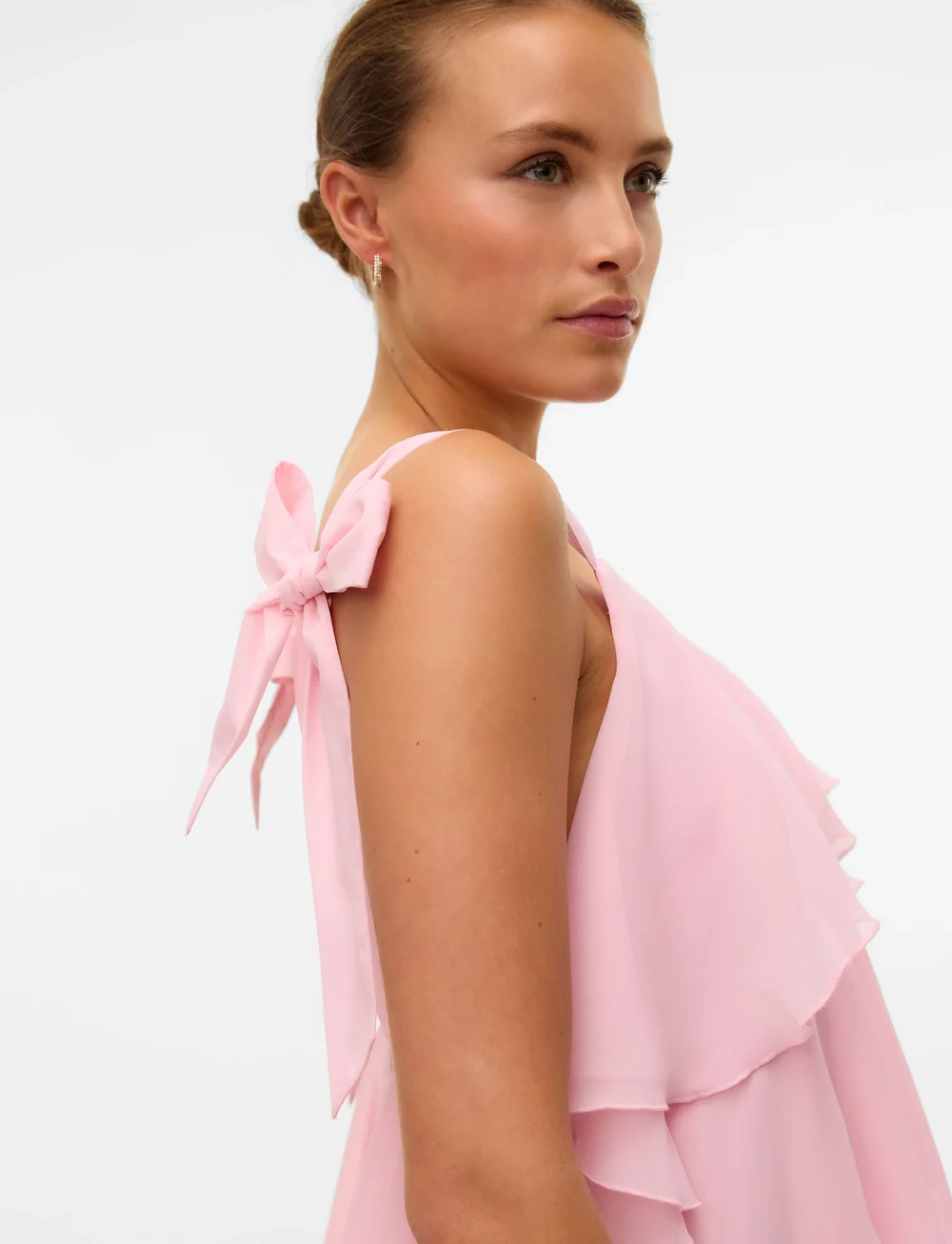 Vero Moda - VMFELICIA TIESTRAP RUFFLE MAXI DRESS EXP - festkjoler - cherry blossom - 4