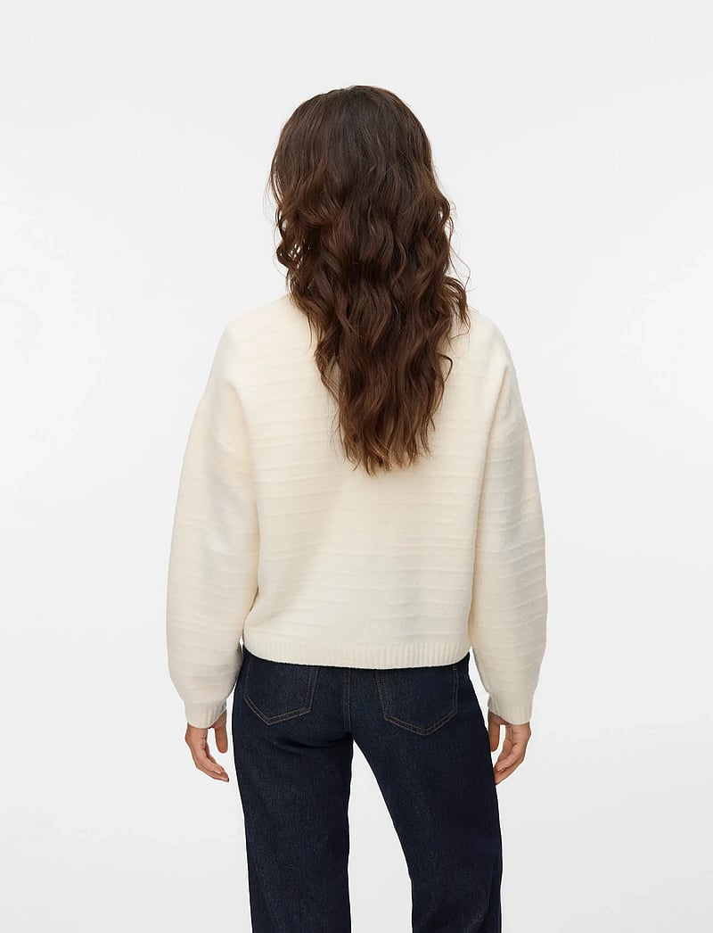 Vero Moda - VMBOOM STRUCTURE LS O-NECK TIE CARD BOO - cardigans - birch - 2