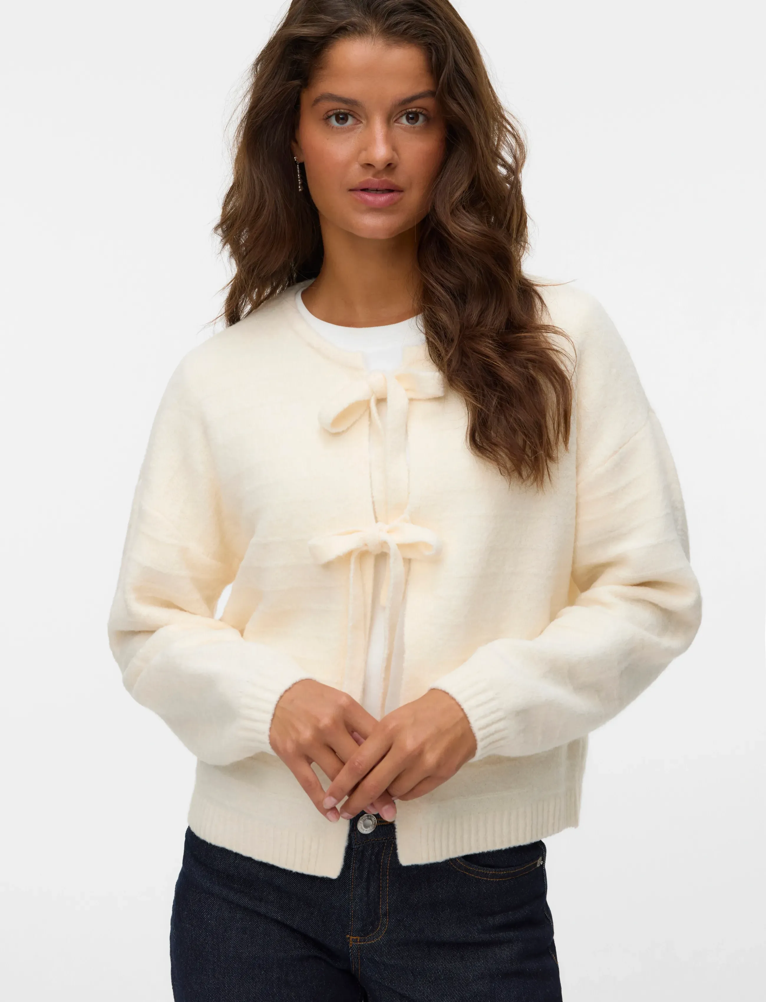 Vero Moda - VMBOOM STRUCTURE LS O-NECK TIE CARD BOO - koftor - birch - 3