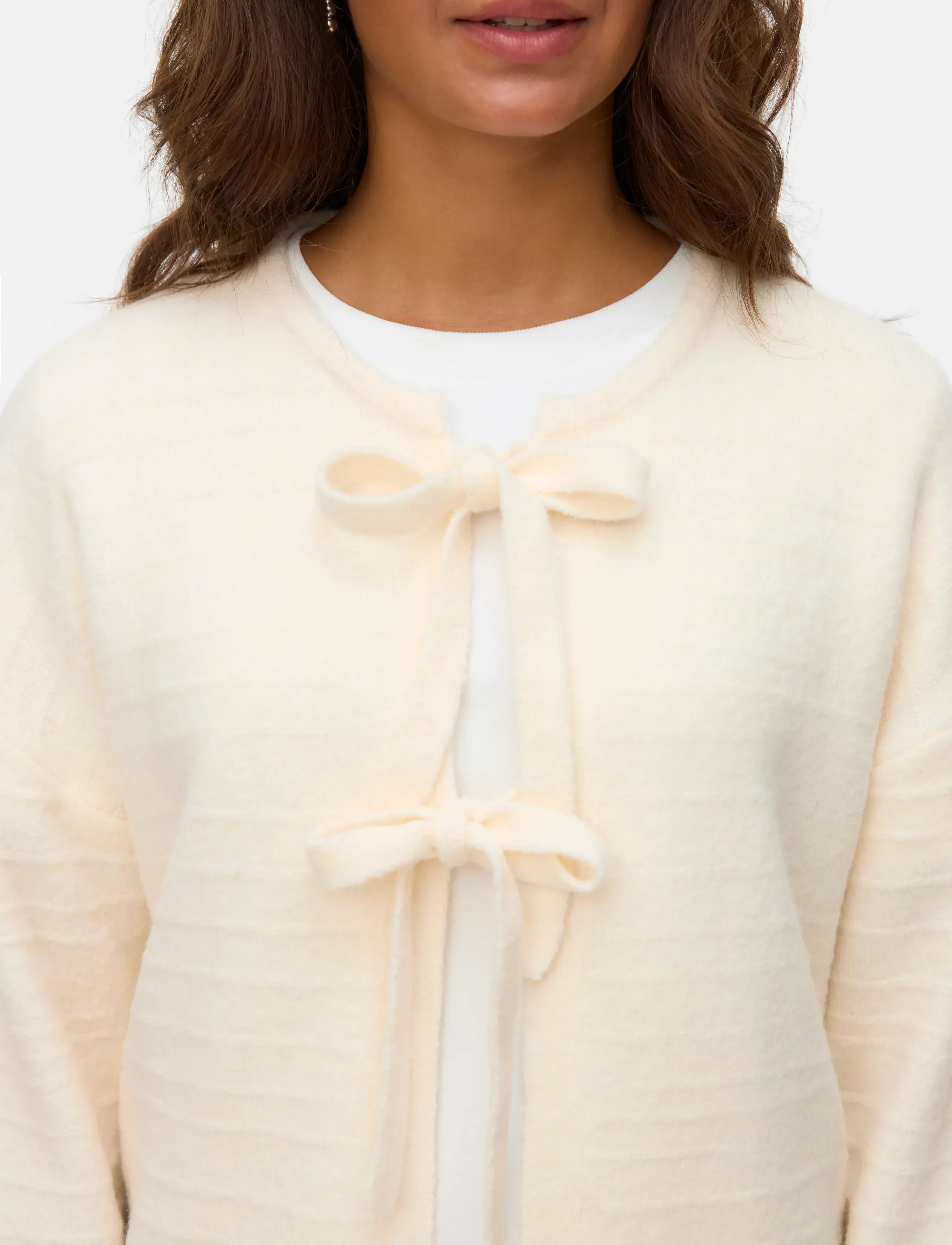 Vero Moda - VMBOOM STRUCTURE LS O-NECK TIE CARD BOO - koftor - birch - 4