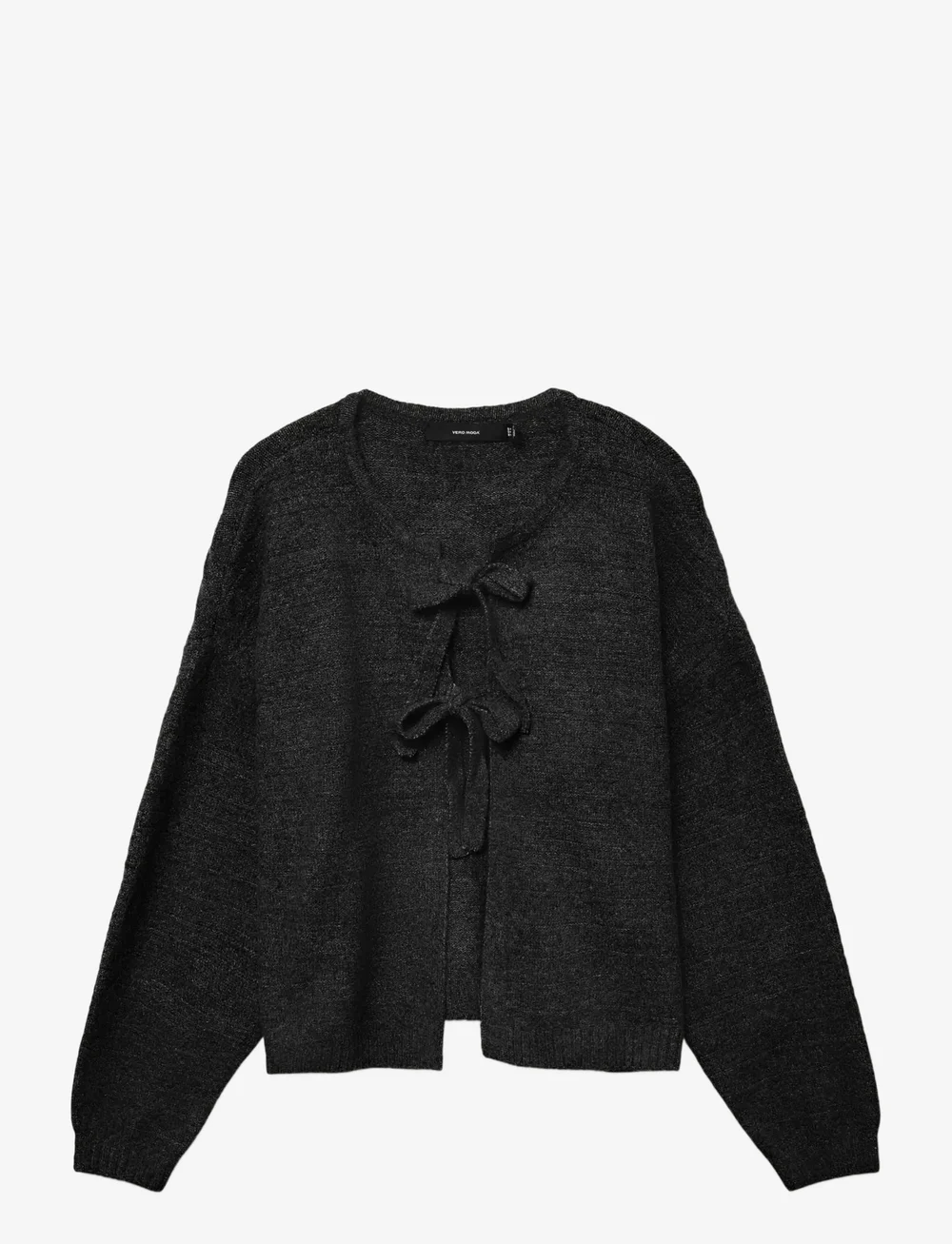 Vero Moda - VMBOOM STRUCTURE LS O-NECK TIE CARD BOO - gilets - black - 1