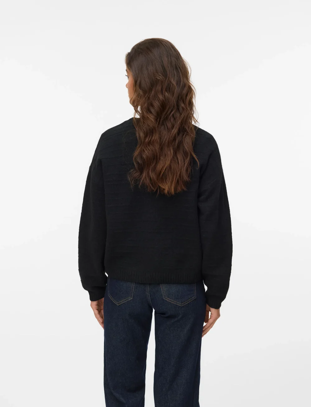 Vero Moda - VMBOOM STRUCTURE LS O-NECK TIE CARD BOO - gilets - black - 2