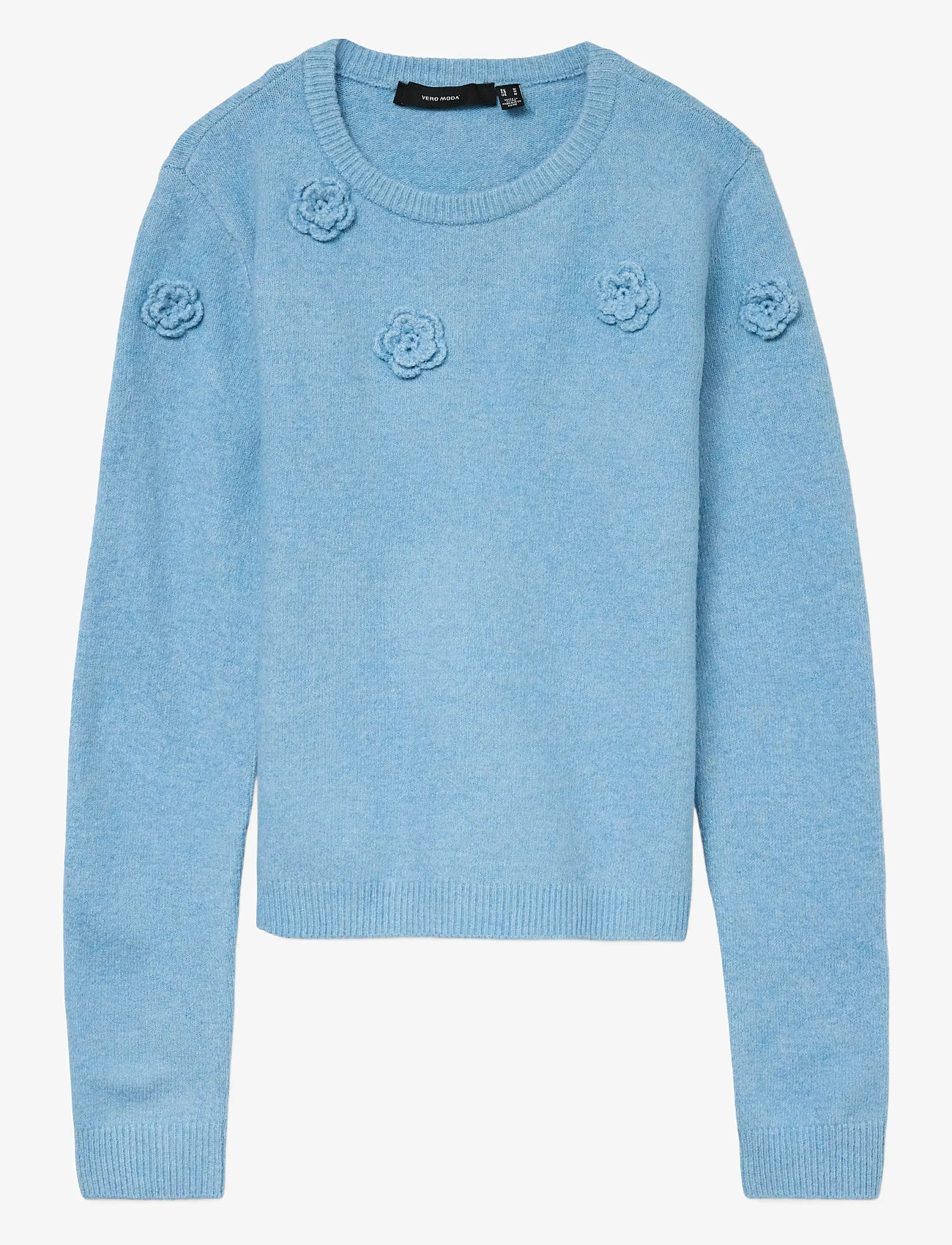 Vero Moda - VMROSE LS O-NECK PULLOVER BOO - efterårstøj - glacier lake - 0