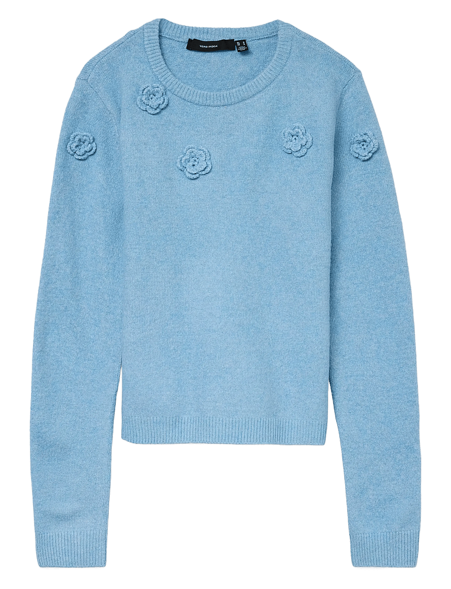 Vero Moda - VMROSE LS O-NECK PULLOVER BOO - pullover - glacier lake - 1