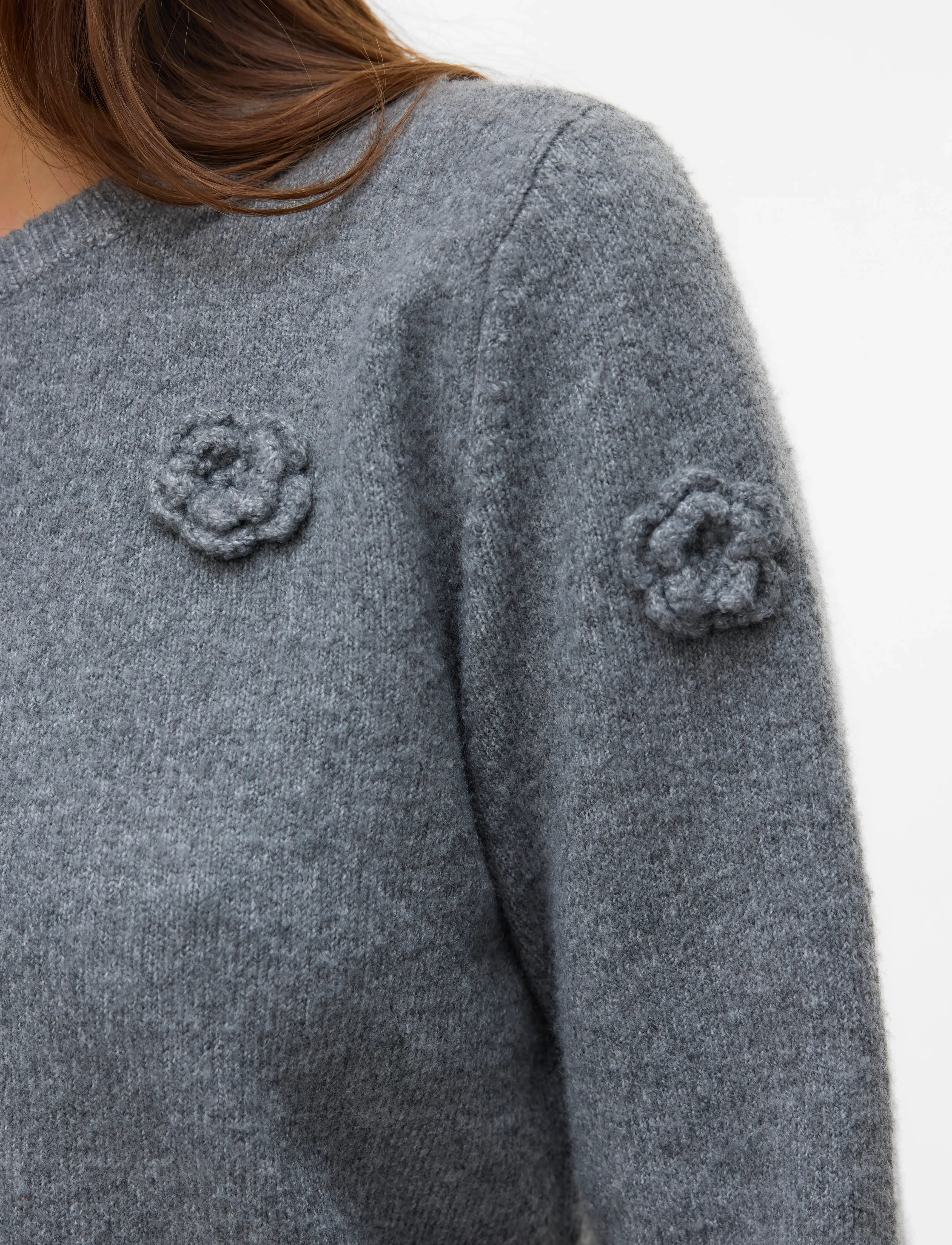 Vero Moda - VMROSE LS O-NECK PULLOVER BOO - pullover - medium grey melange - 5