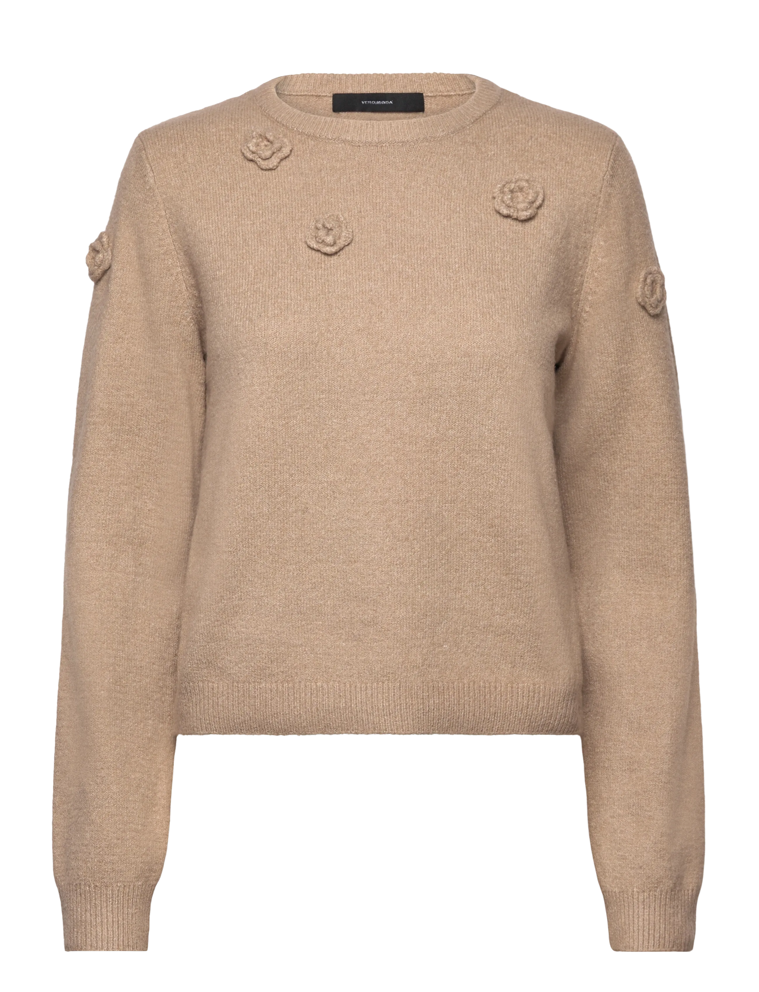 Vero Moda VMROSE LS O-NECK PULLOVER BOO - Neuleet - SILVER MINK / beige
