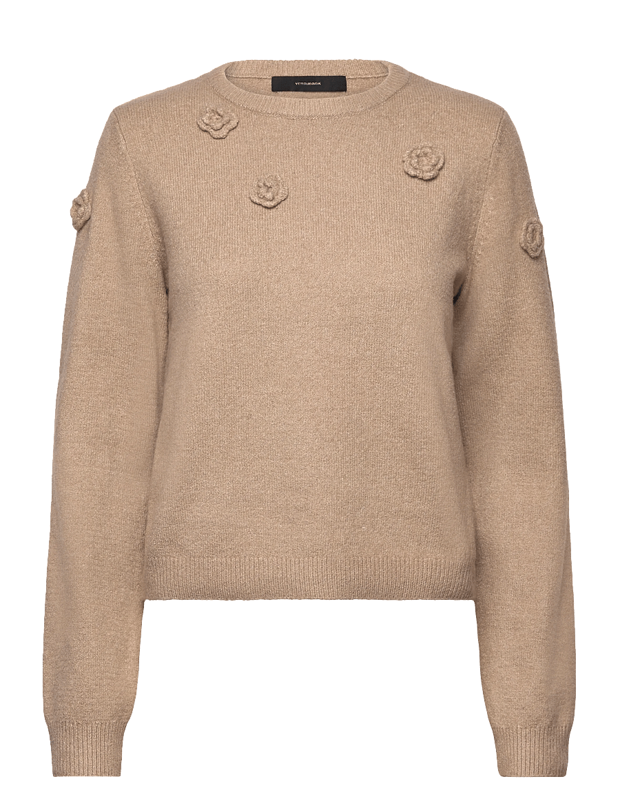 Vero Moda - VMROSE LS O-NECK PULLOVER BOO - pullover - silver mink - 1