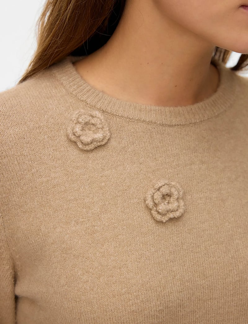 Vero Moda - VMROSE LS O-NECK PULLOVER BOO - gebreide truien - silver mink - 5