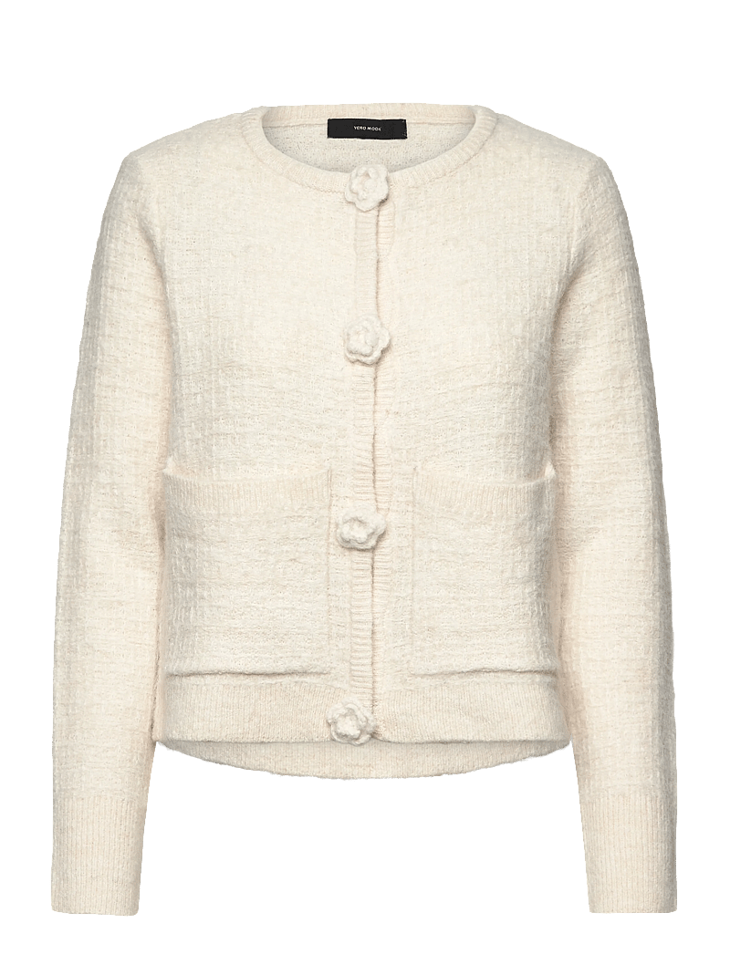 Vero Moda - VMBLOSSOM LS O-NECK CARDIGAN BOO - cardigans - birch - 0