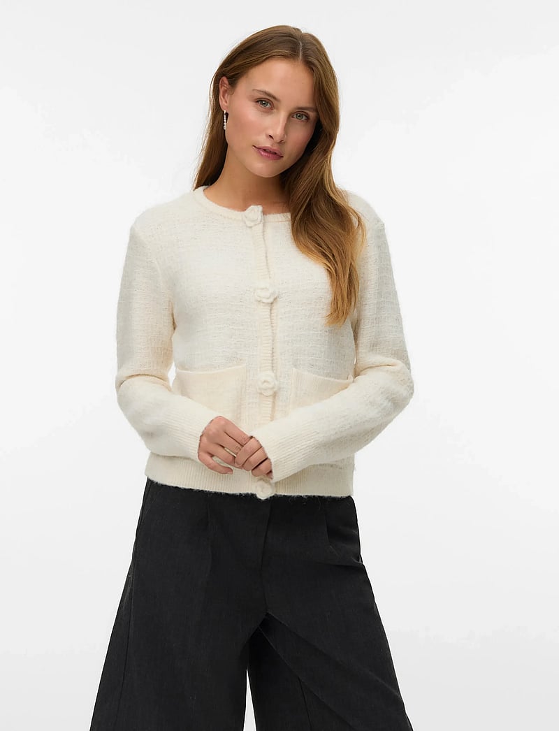 Vero Moda - VMBLOSSOM LS O-NECK CARDIGAN BOO - kardiganai - birch - 4