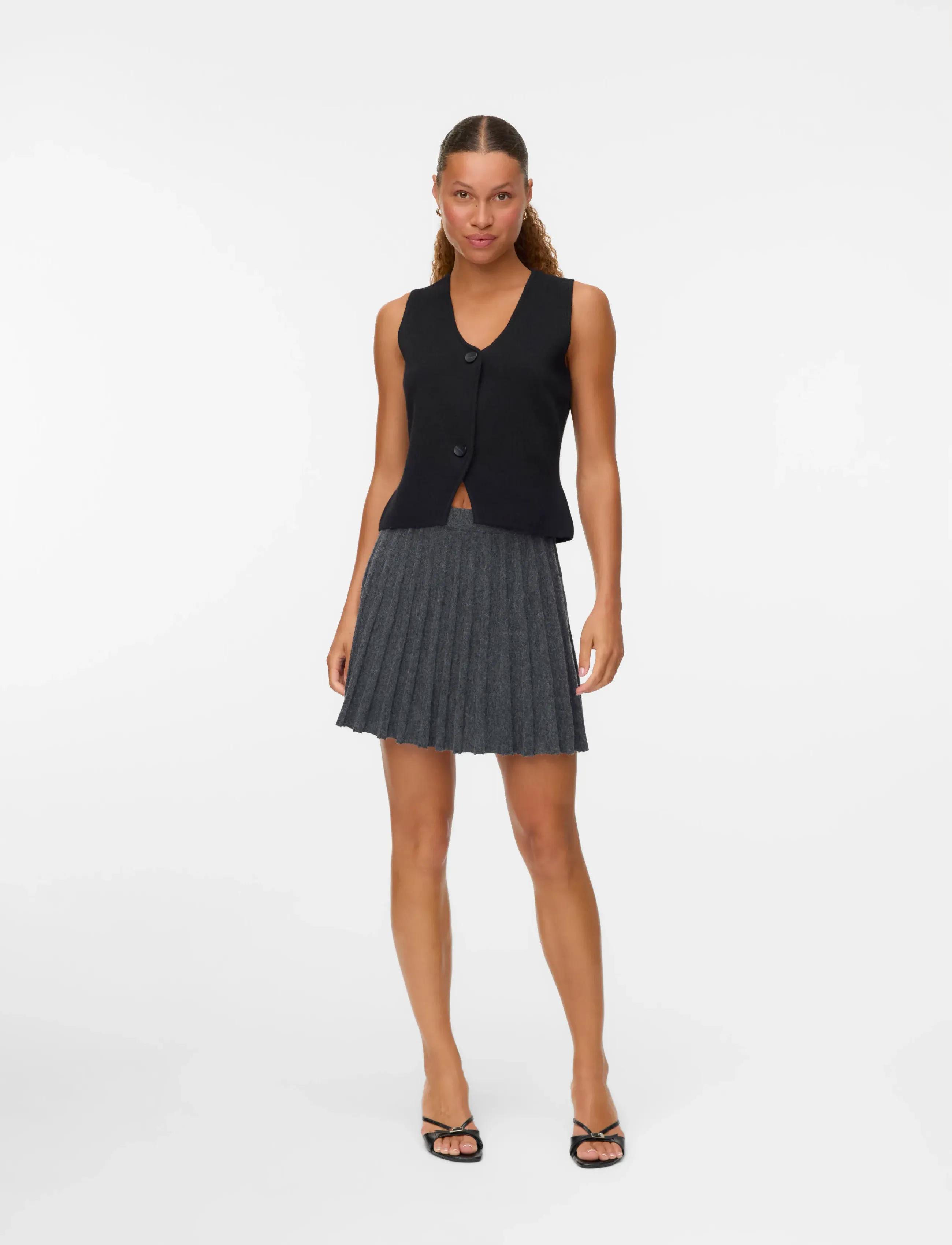 Vero Moda VMMARINA NW SKATERSKIRT BOO - Seelikud - DARK GREY MELANGE / grey