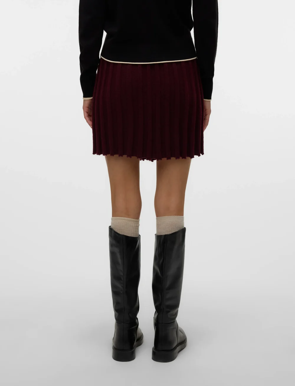 Vero Moda - VMMARINA NW SKATERSKIRT BOO - plisserede nederdele - winetasting - 2