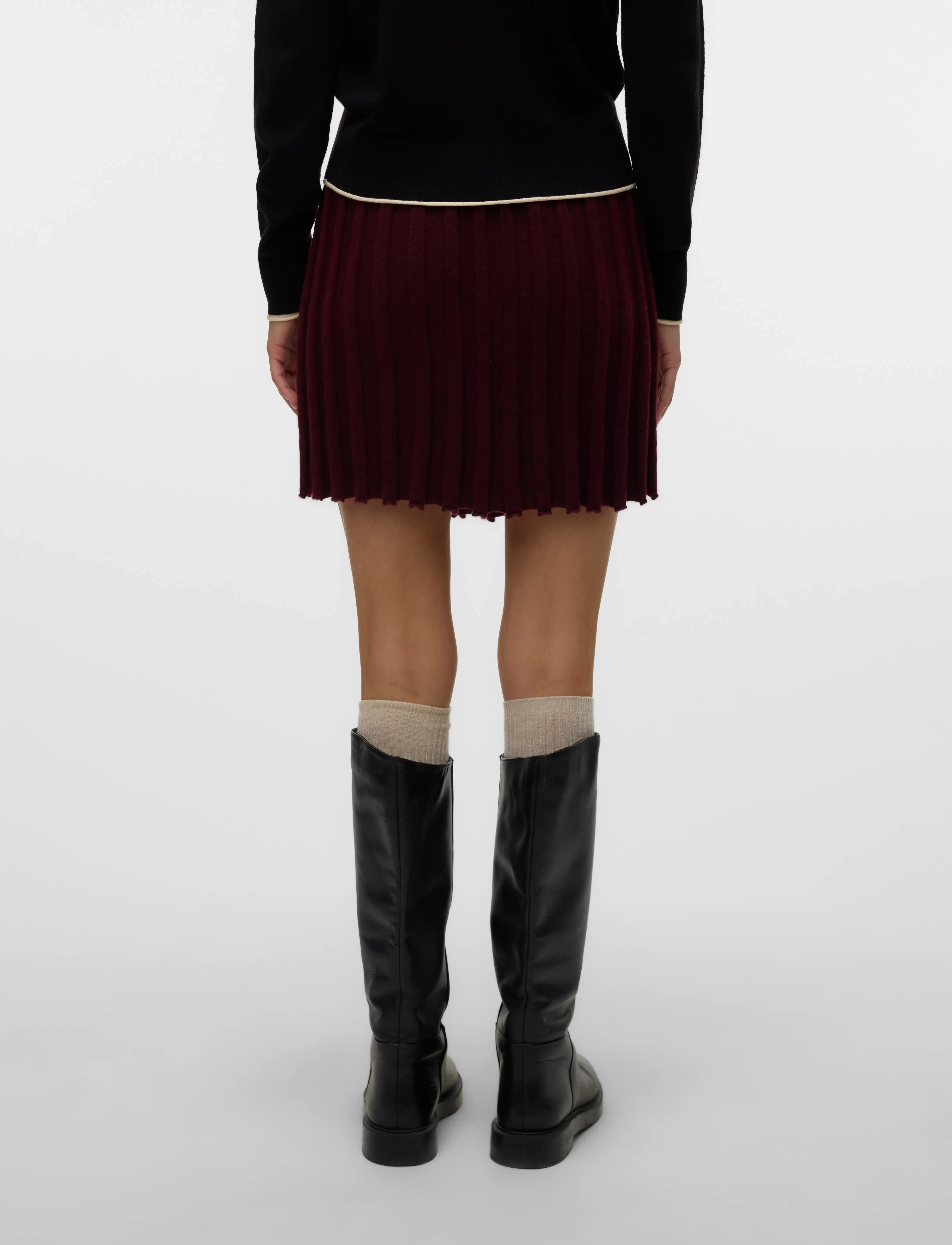Vero Moda - VMMARINA NW SKATERSKIRT BOO - jupes plissées - winetasting - 2