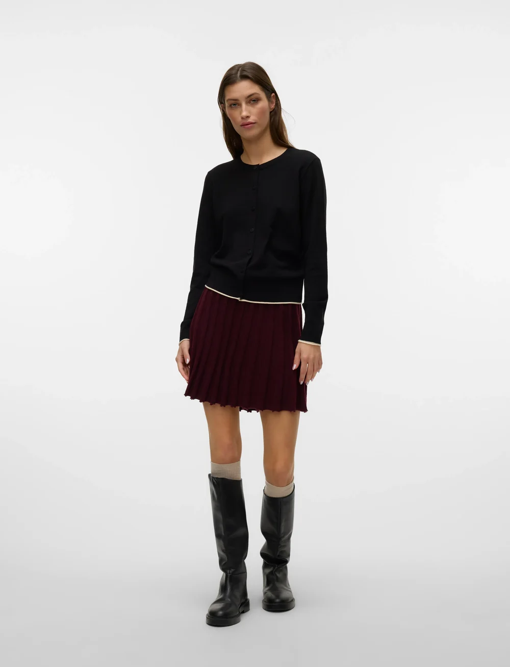 Vero Moda - VMMARINA NW SKATERSKIRT BOO - plisserede nederdele - winetasting - 4
