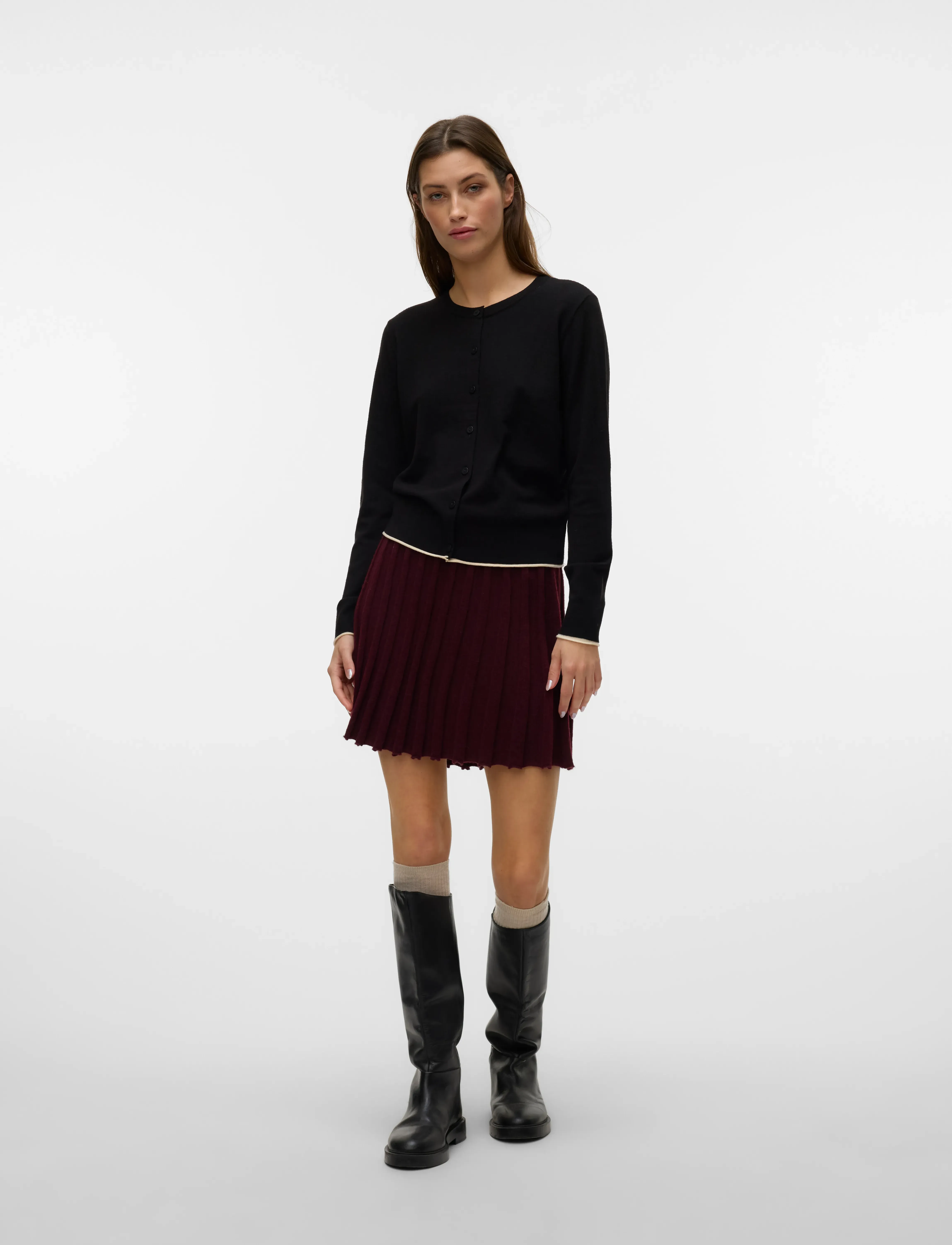 Vero Moda - VMMARINA NW SKATERSKIRT BOO - jupes plissées - winetasting - 4