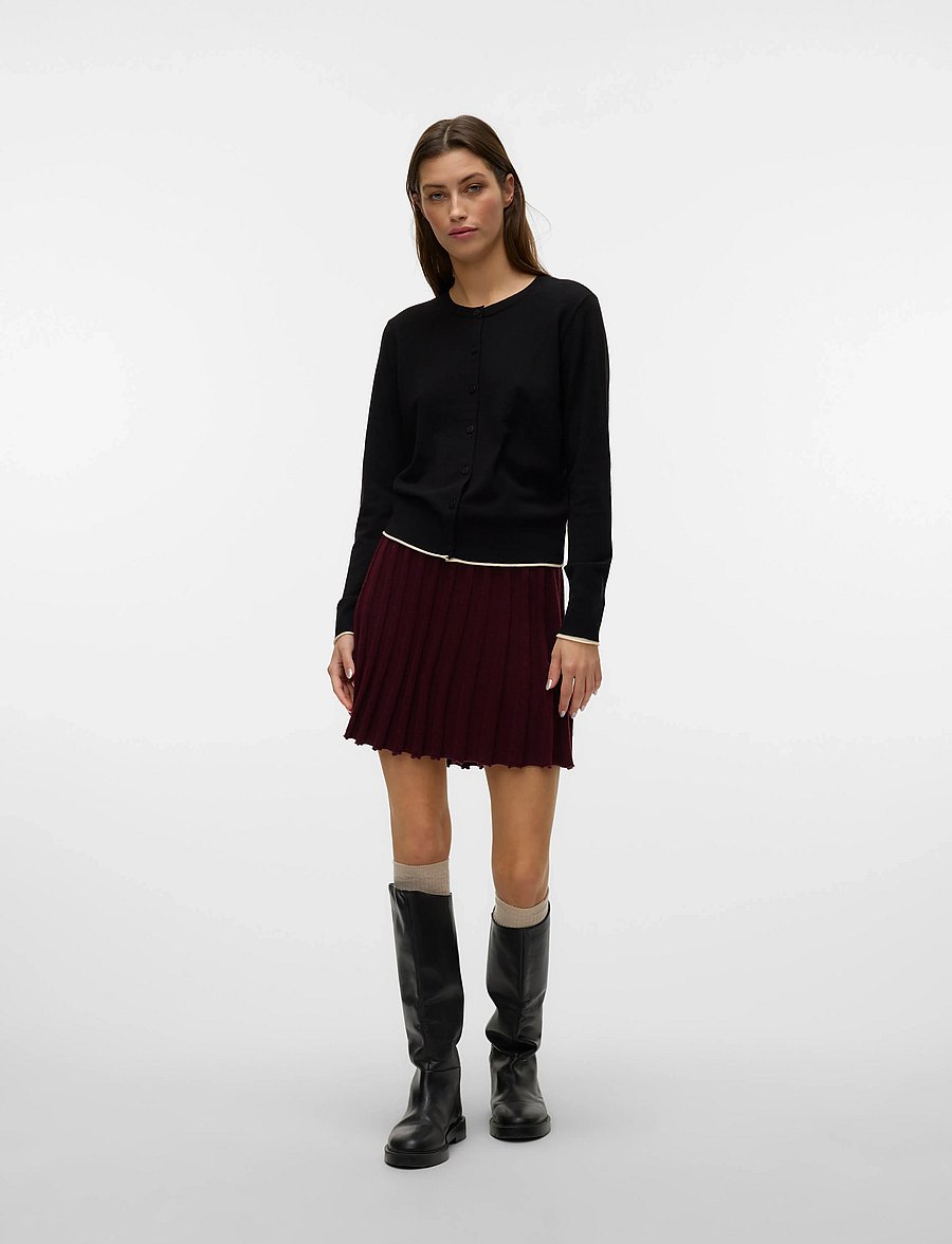 Vero Moda - VMMARINA NW SKATERSKIRT BOO - faltenröcke - winetasting - 4