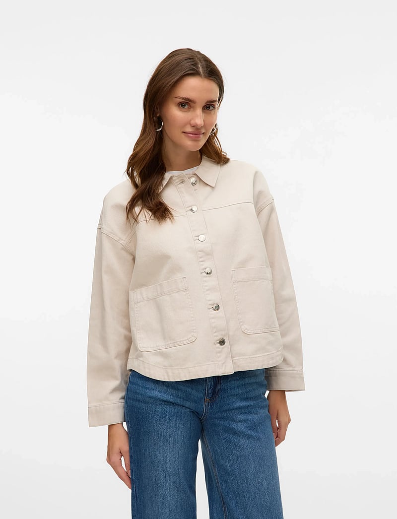 Vero Moda - VMJAMIE LS DENIM SHACKET MIX GA NOOS - jeansjackor - birch - 0