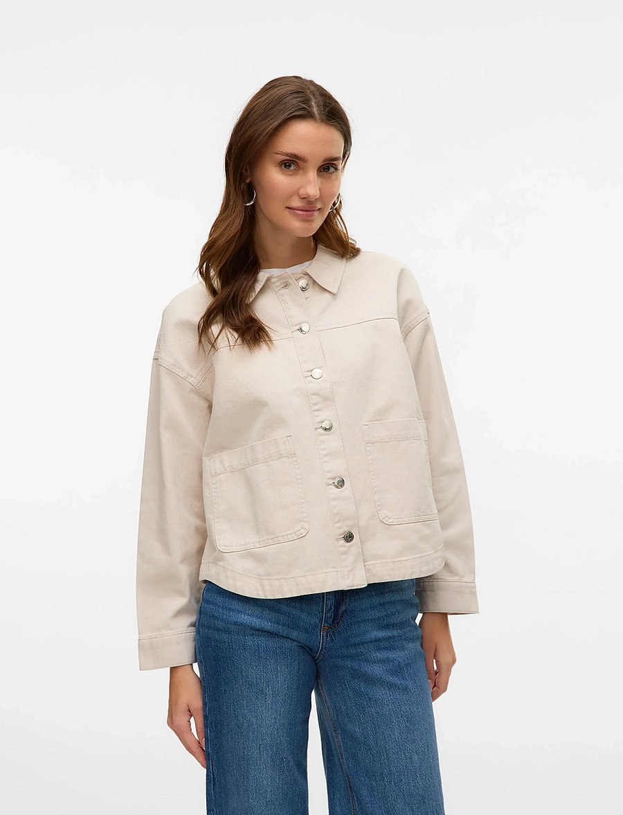 Vero Moda - VMJAMIE LS DENIM SHACKET MIX GA NOOS - frühlingsjacken - birch - 0