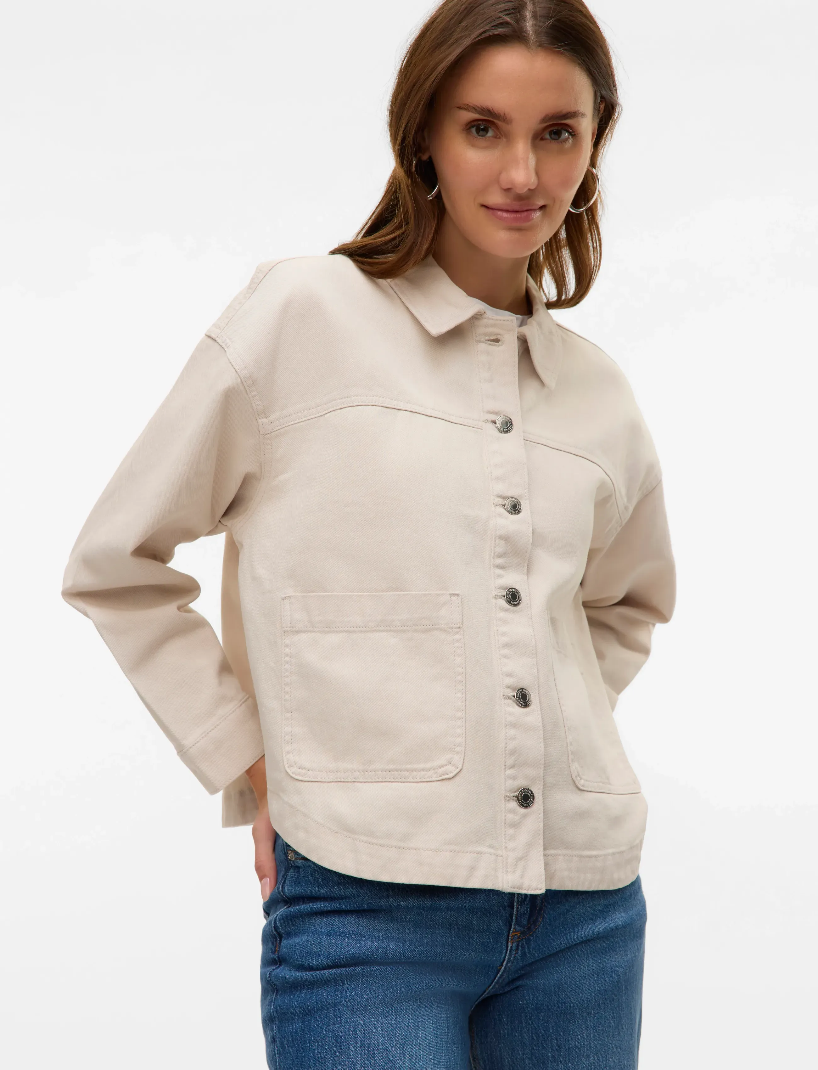 Vero Moda - VMJAMIE LS DENIM SHACKET MIX GA NOOS - frühlingsjacken - birch - 4