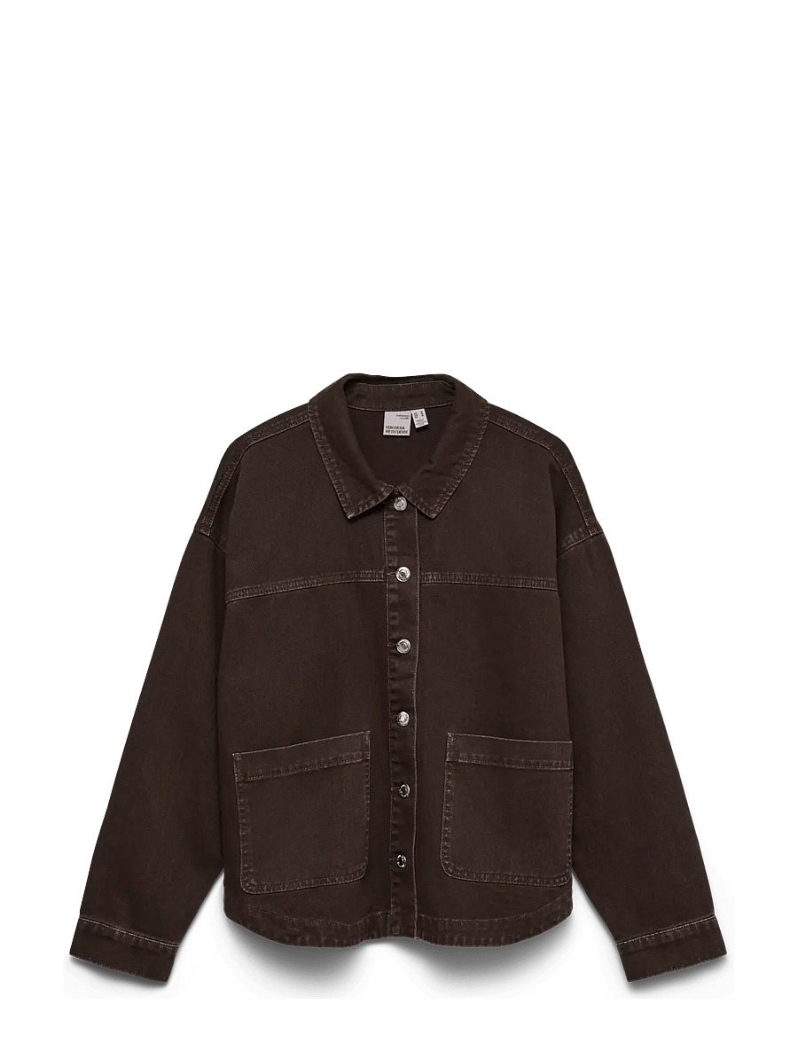 Vero Moda - VMJAMIE LS DENIM SHACKET MIX GA NOOS - frühlingsjacken - chocolate torte - 0