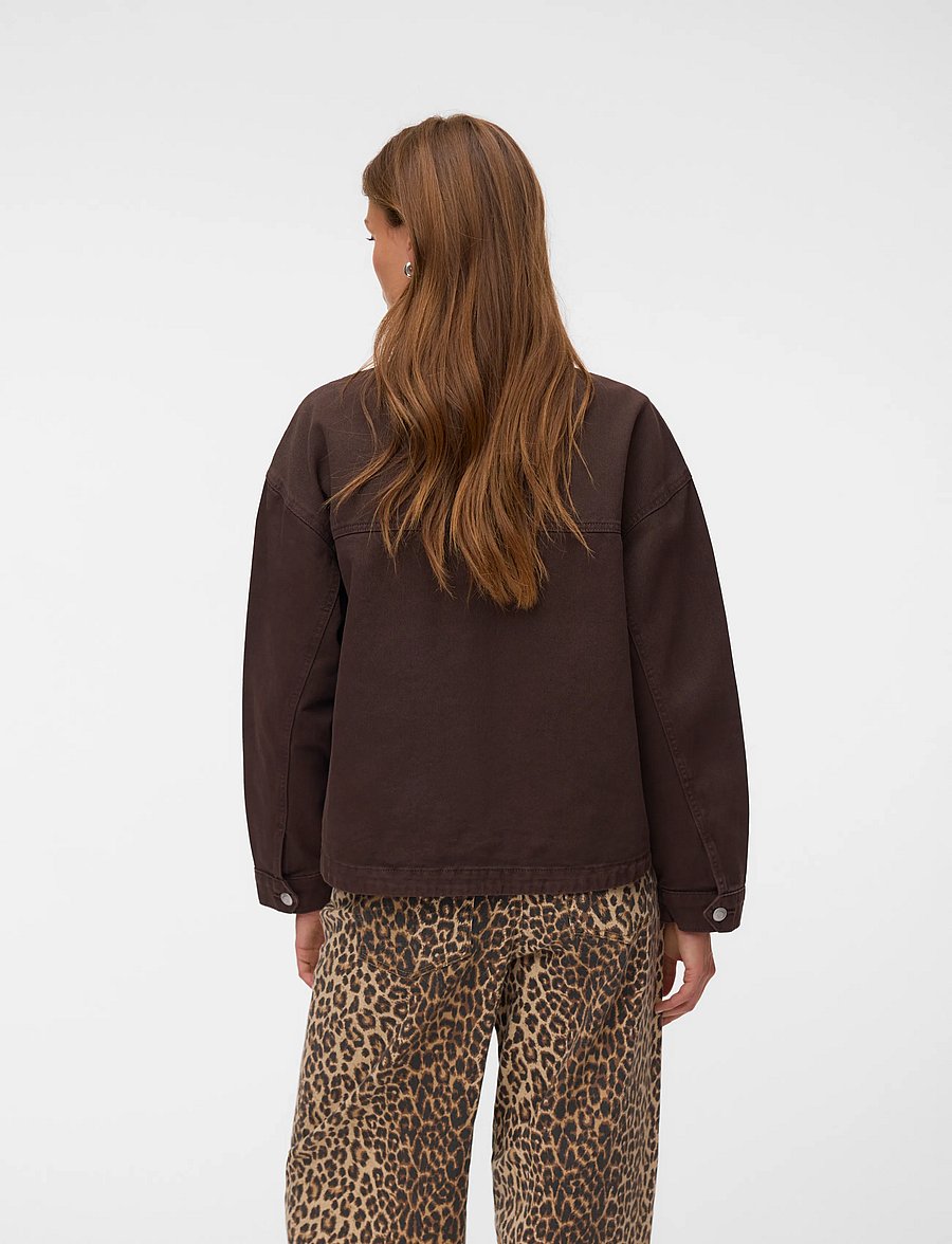 Vero Moda - VMJAMIE LS DENIM SHACKET MIX GA NOOS - frühlingsjacken - chocolate torte - 3