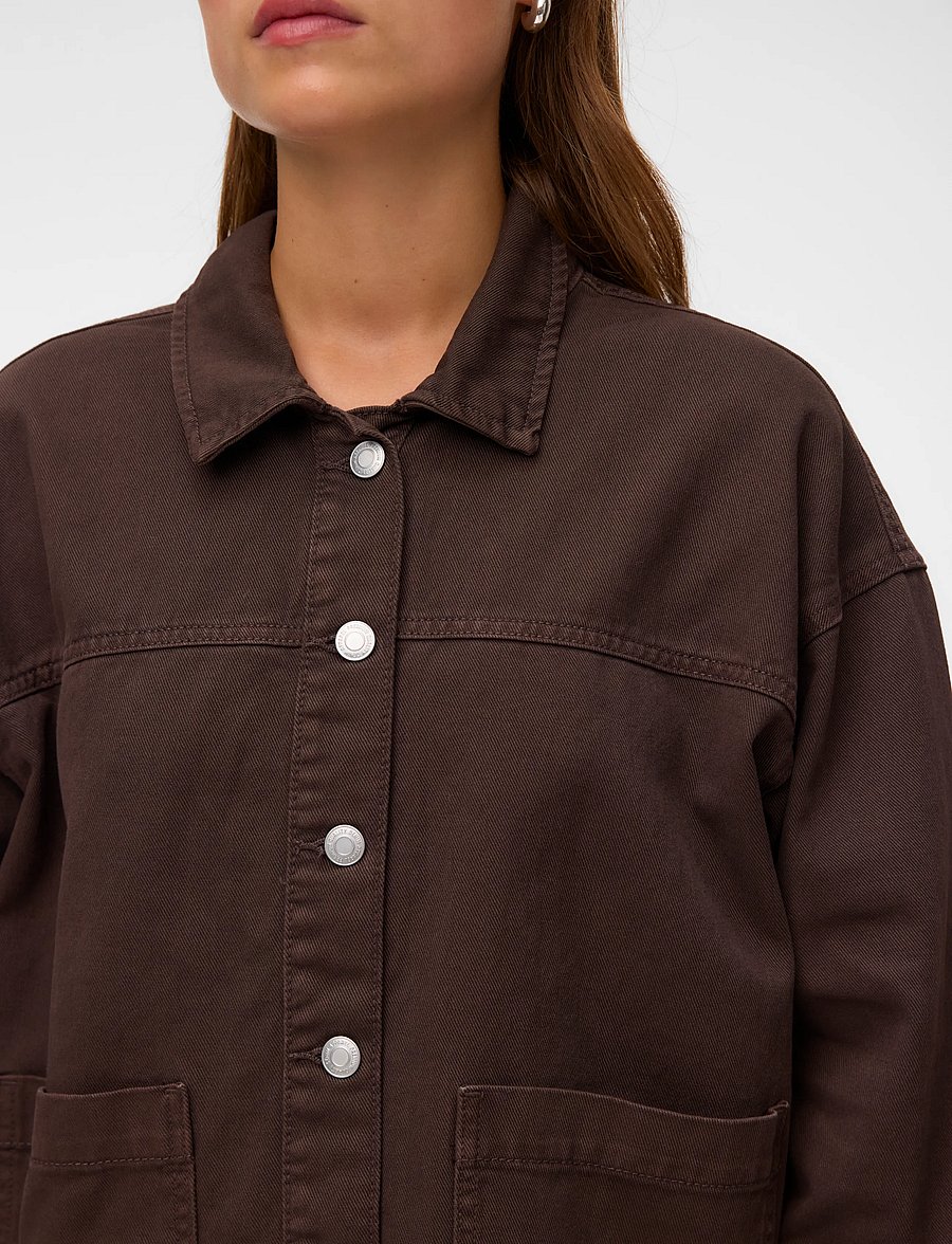 Vero Moda - VMJAMIE LS DENIM SHACKET MIX GA NOOS - frühlingsjacken - chocolate torte - 5
