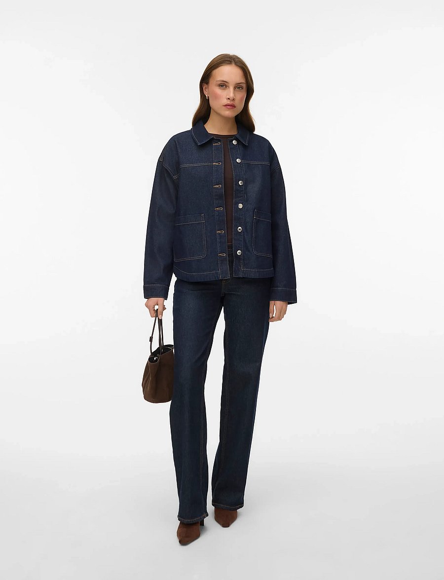 Vero Moda - VMJAMIE LS DENIM SHACKET MIX GA NOOS - vårjackor - dark blue denim - 0
