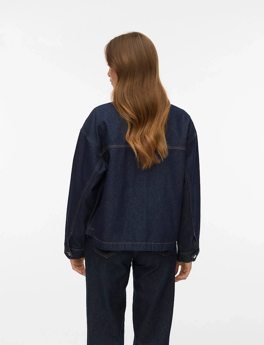 Vero Moda - VMJAMIE LS DENIM SHACKET MIX GA NOOS - vårjackor - dark blue denim - 3
