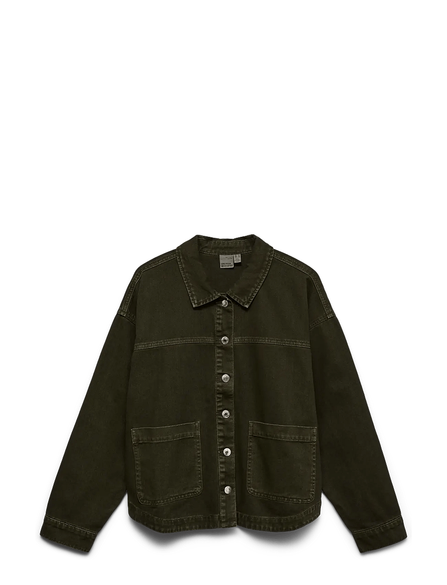 Vero Moda - VMJAMIE LS DENIM SHACKET MIX GA NOOS - vårjackor - forest night - 0