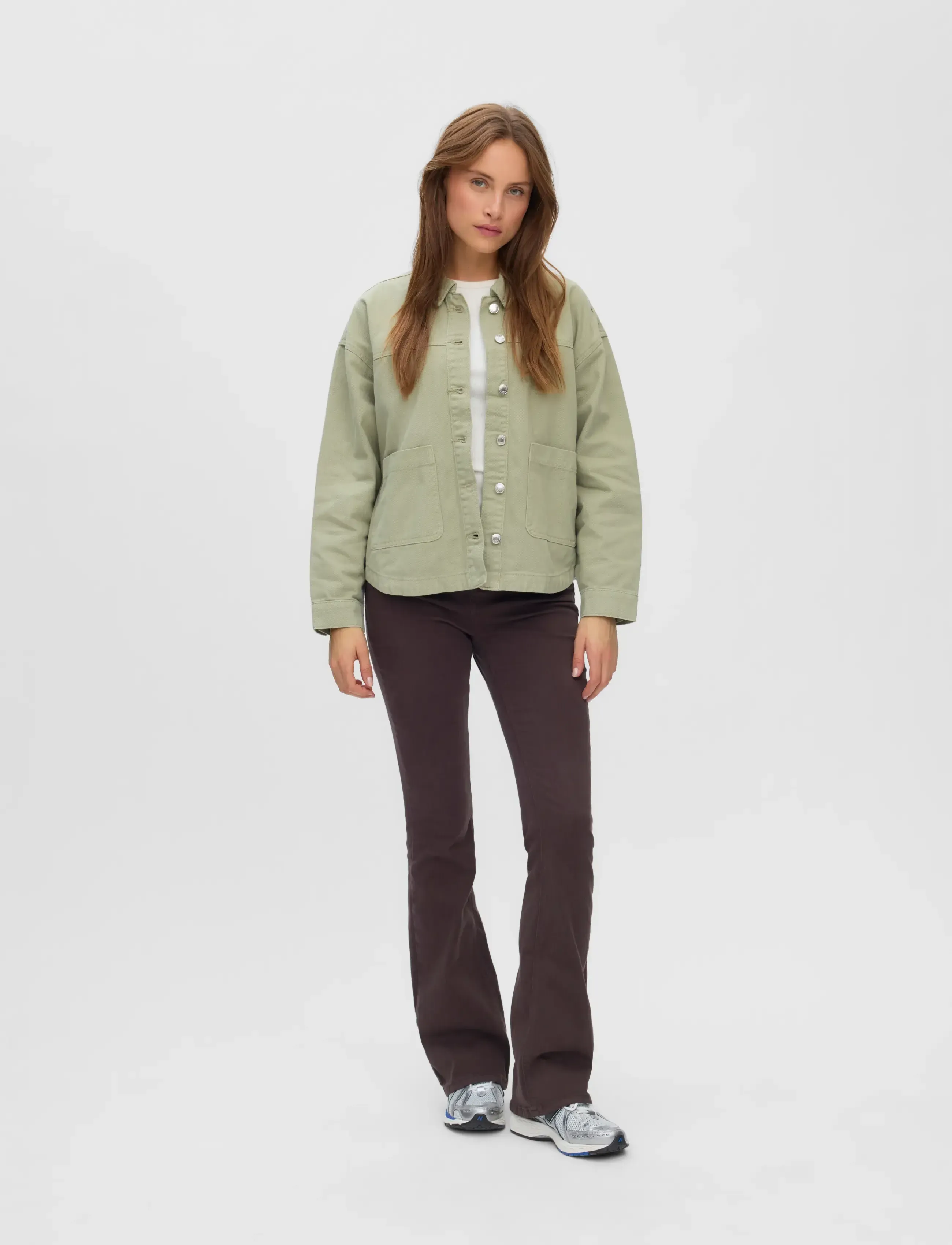 Vero Moda VMJAMIE LS DENIM SHACKET MIX GA NOOS - Vero Moda - LAUREL WREATH / green