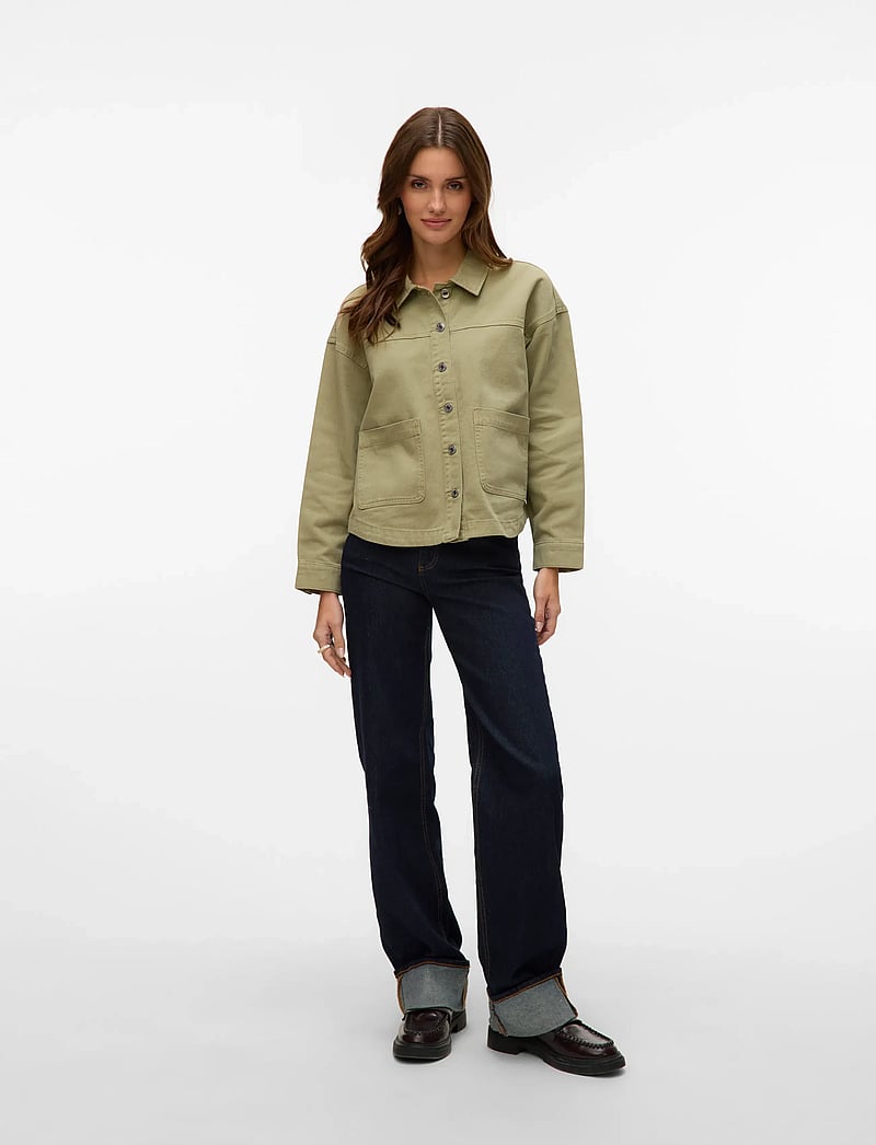 Vero Moda - VMJAMIE LS DENIM SHACKET MIX GA NOOS - jeansjackor - laurel wreath - 5