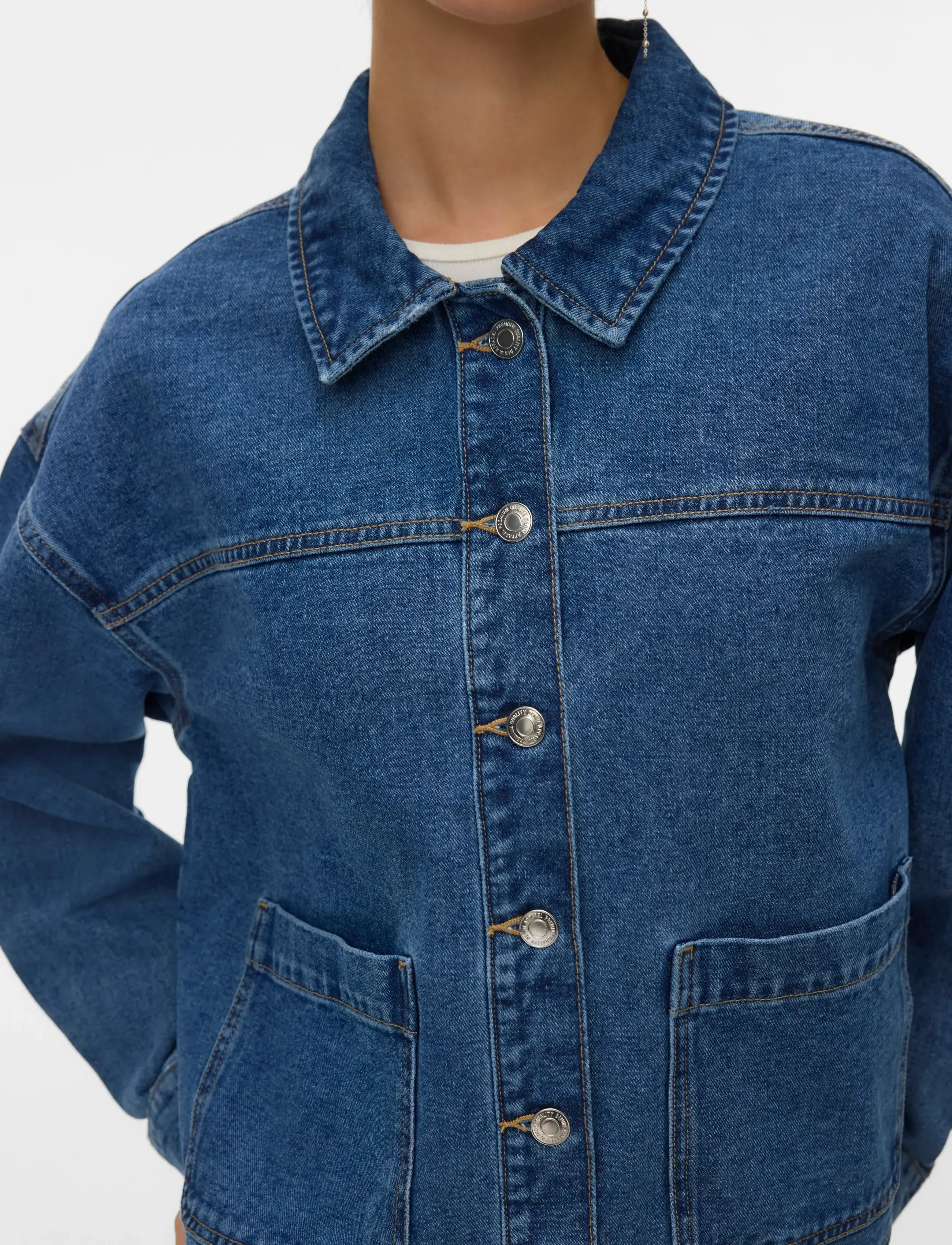 VERO MODA Vmjamie Ls Denim Shacket Mix Ga Noos jackor dam – bild 4