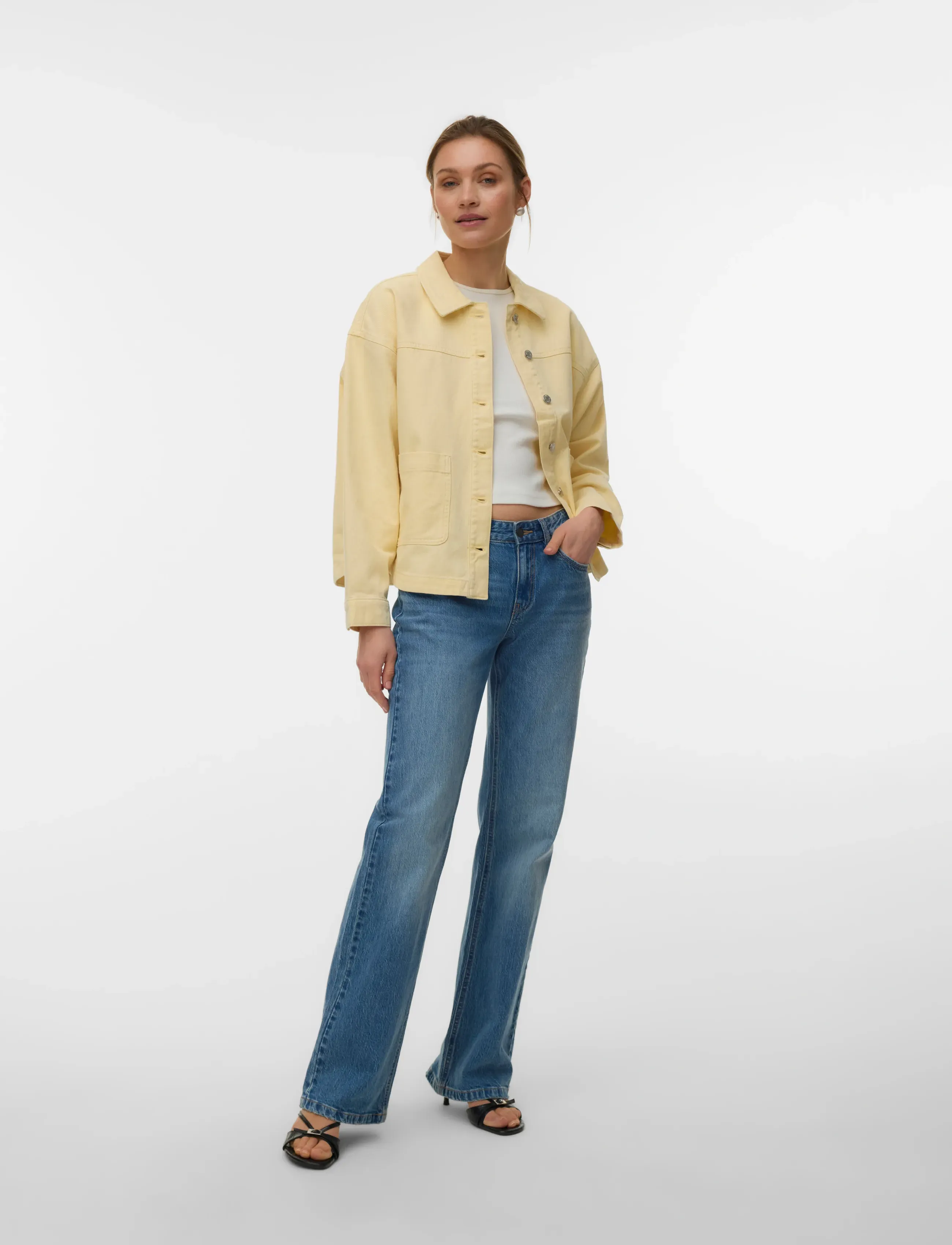 Vero Moda VMJAMIE LS DENIM SHACKET MIX GA NOOS - Jackor & Kappor - MELLOW YELLOW / yellow