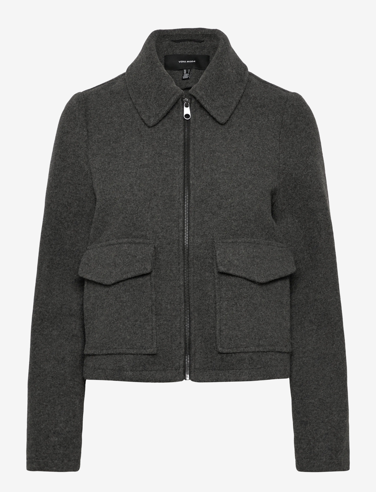 Vero Moda - VMSAFIR SHORT JACKET GA NOOS - höstjackor - dark grey melange - 1