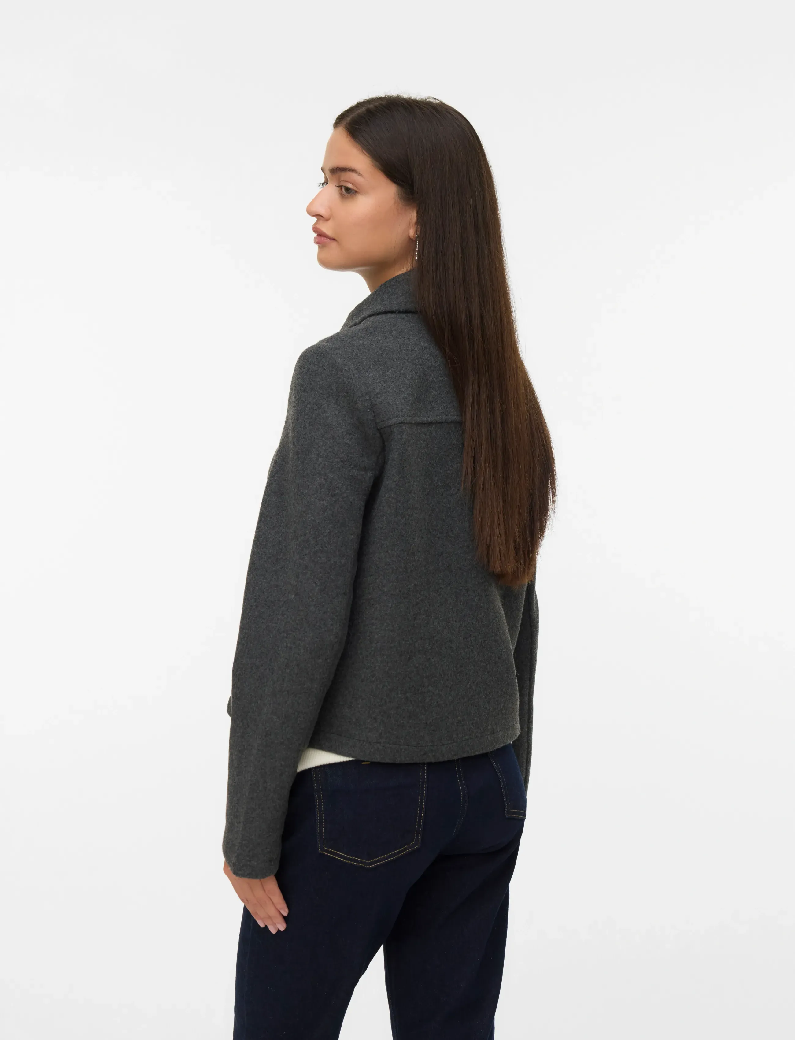 Vero Moda - VMSAFIR SHORT JACKET GA NOOS - frühlingsjacken - dark grey melange - 3